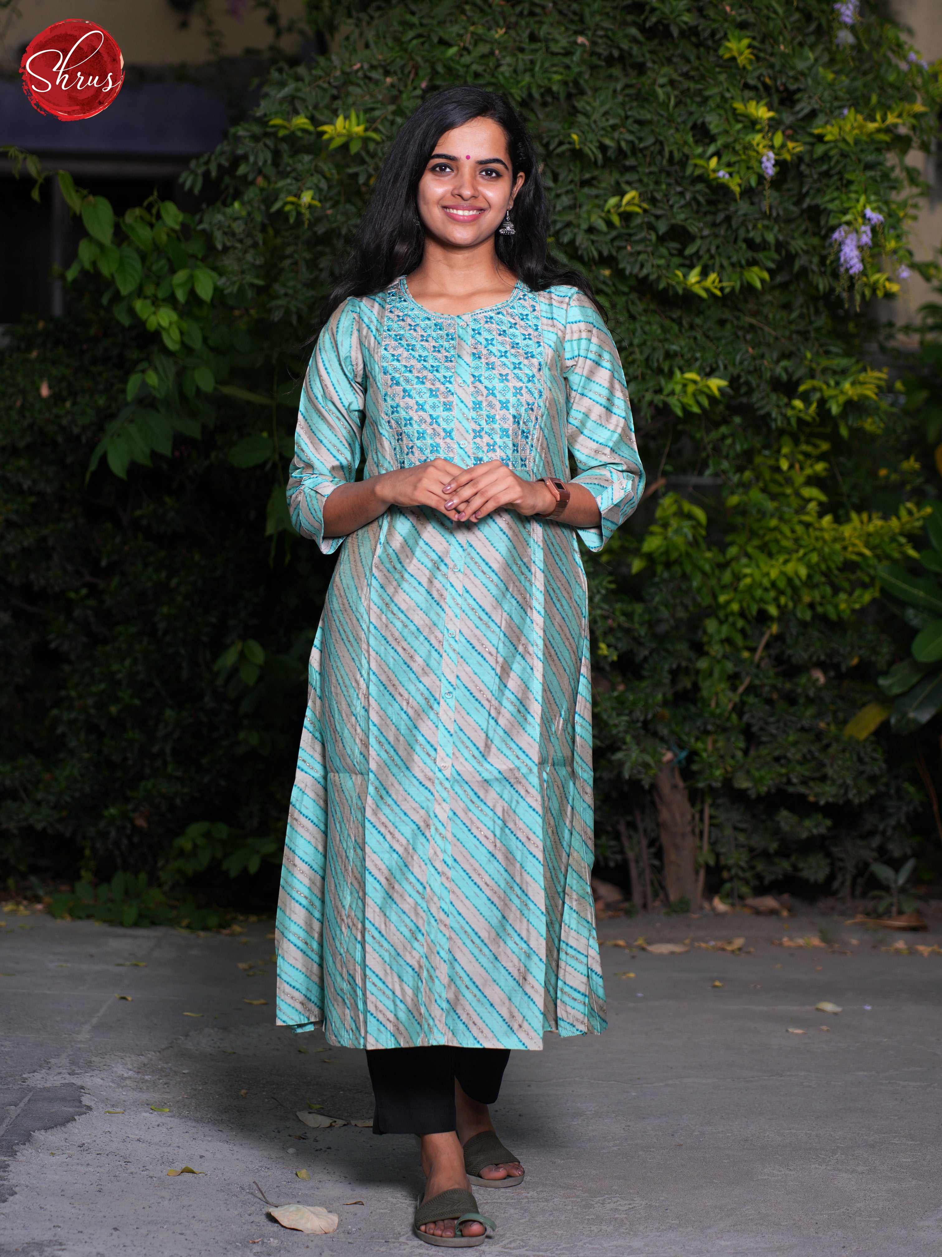 Blue- Printed Readymade Kurti - Shop on ShrusEternity.com