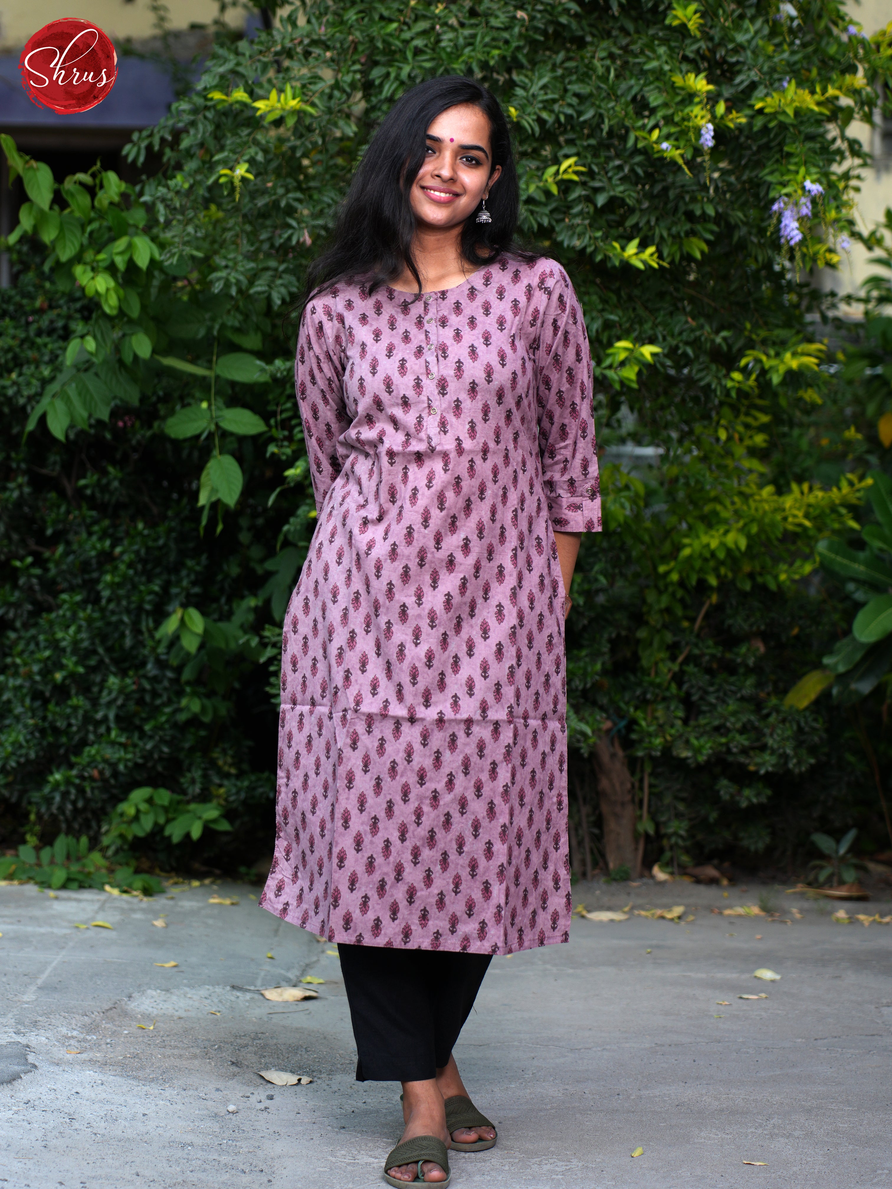 Lavender - Printed Readymade Kurti - Shop on ShrusEternity.com