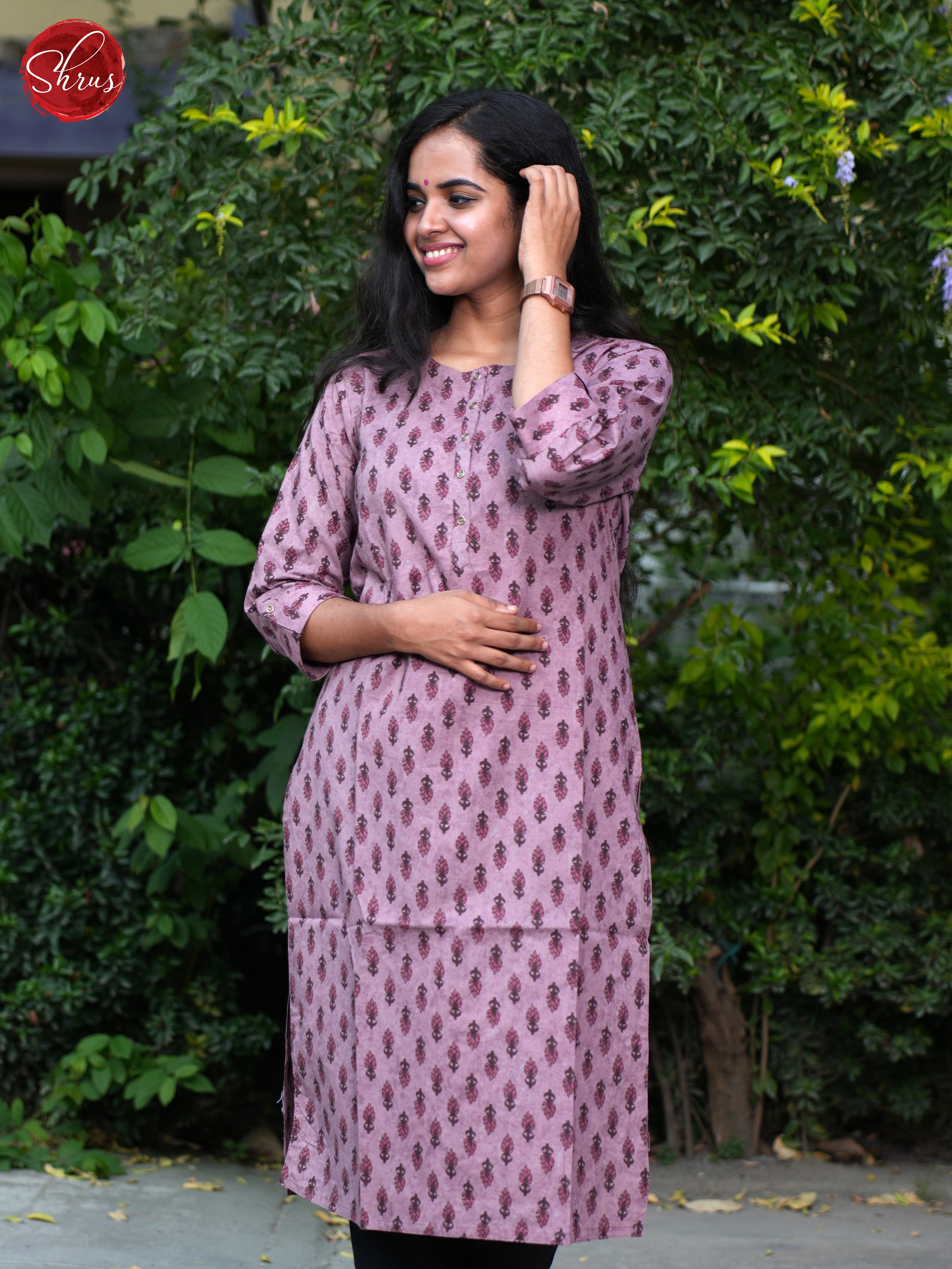 Lavender - Printed Readymade Kurti - Shop on ShrusEternity.com