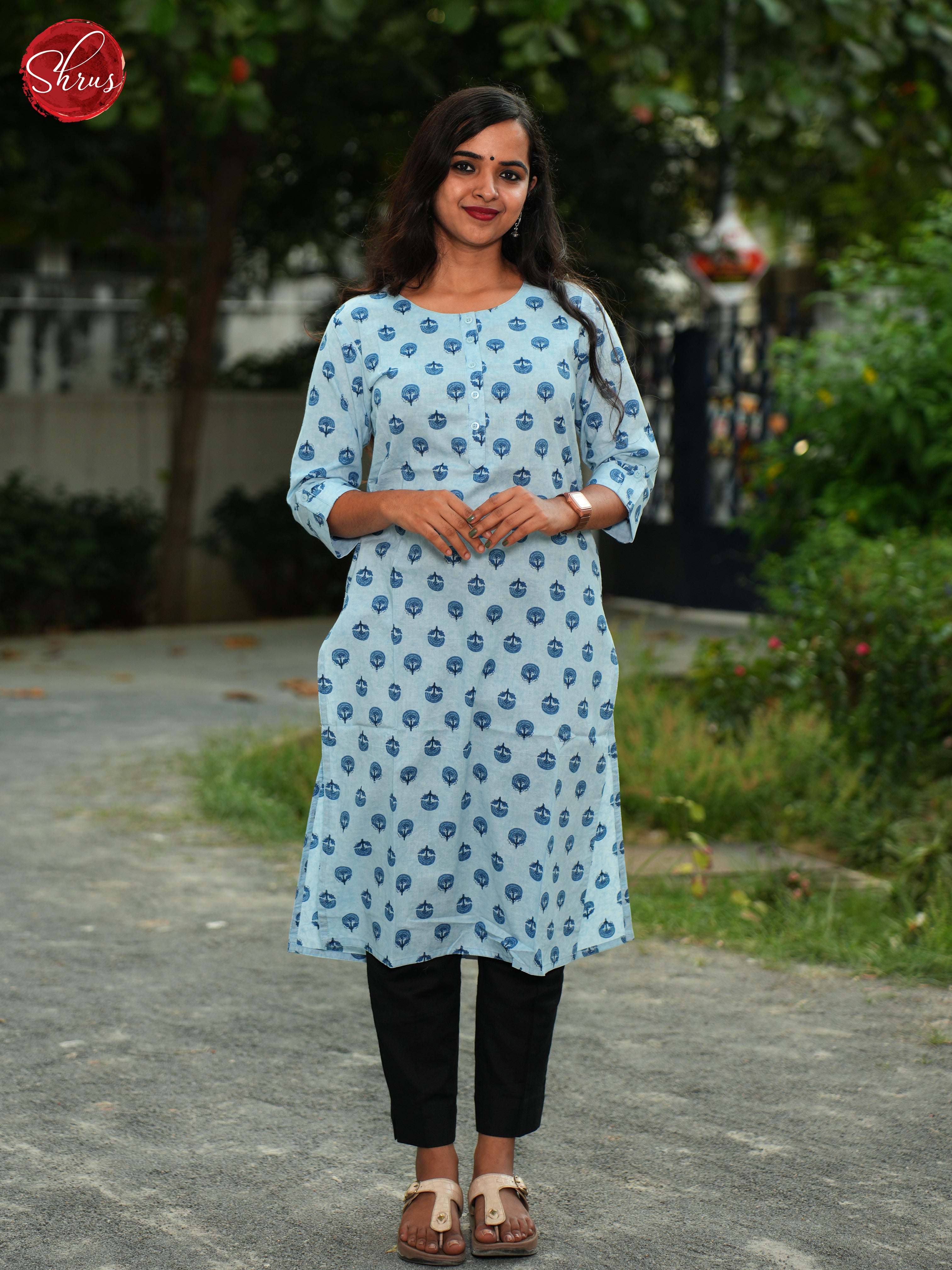 Blue - Readymade Kurti - Shop on ShrusEternity.com