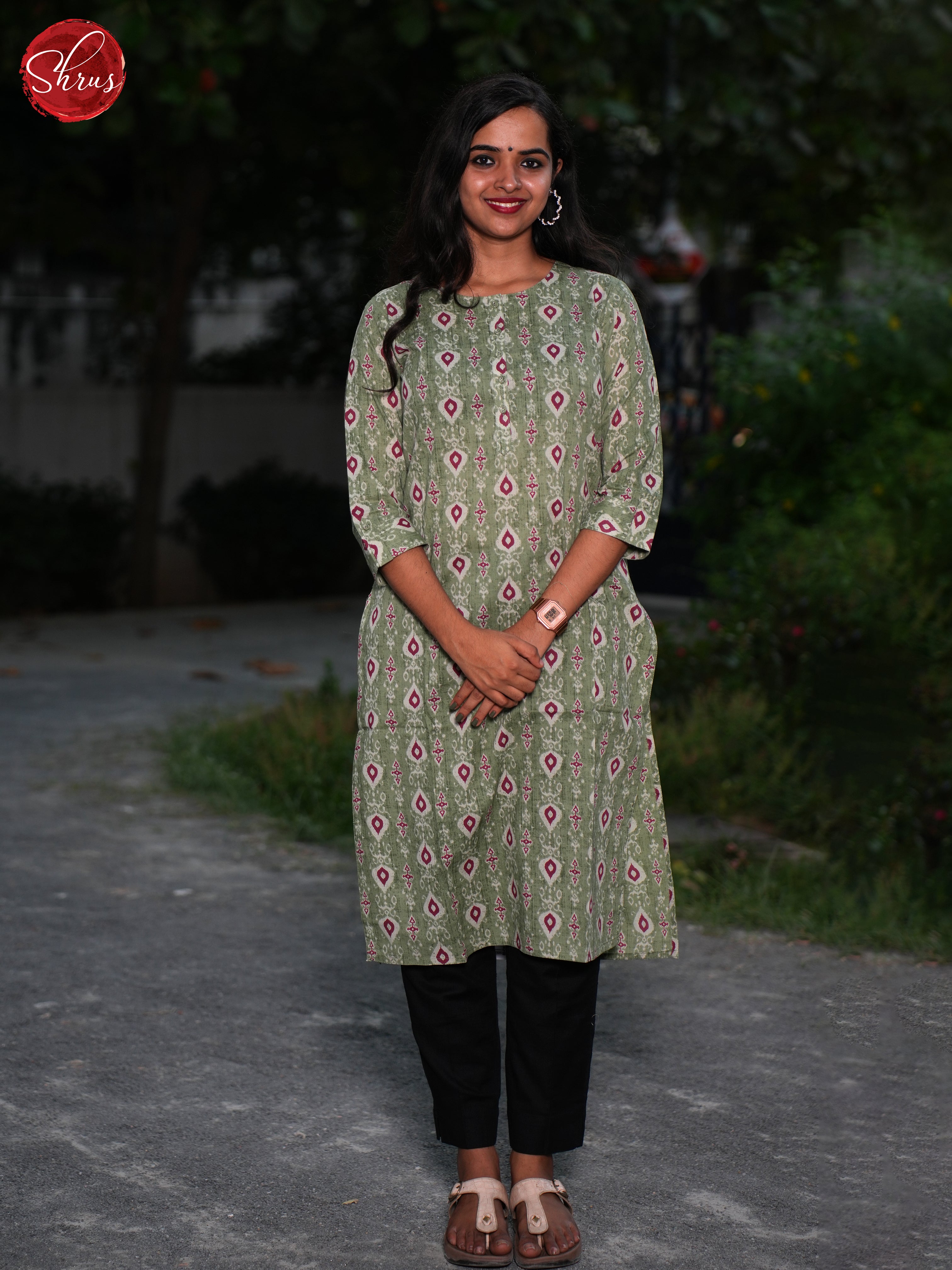 Greenish Grey - Readymade Kurti - Shop on ShrusEternity.com