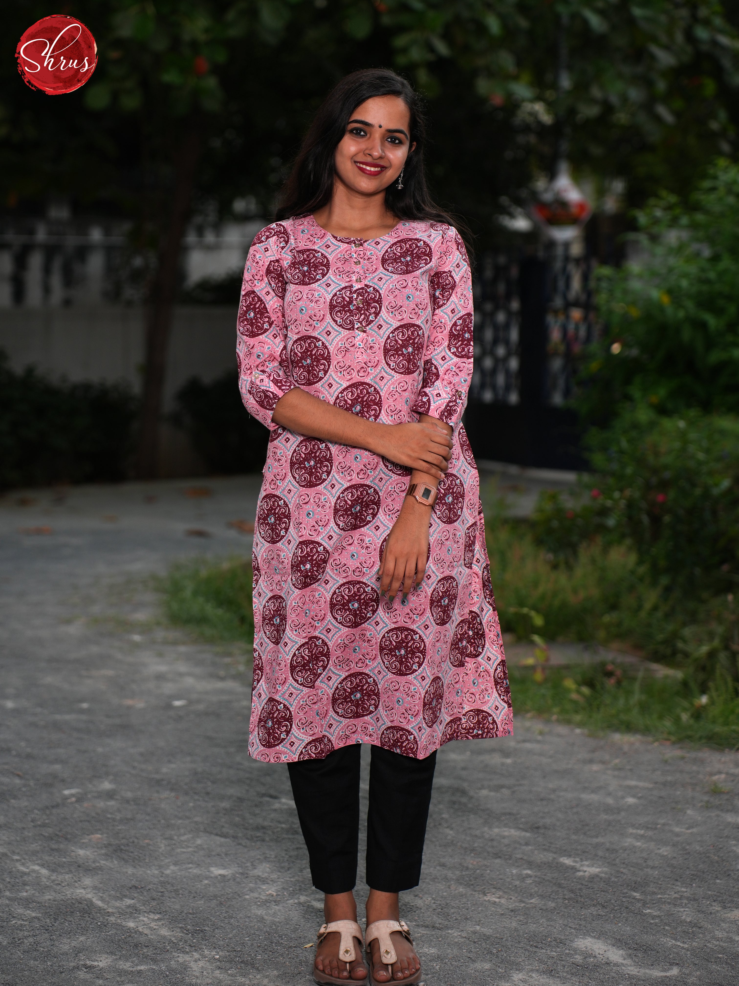 Pink - Casual Readymade kurti - Shop on ShrusEternity.com