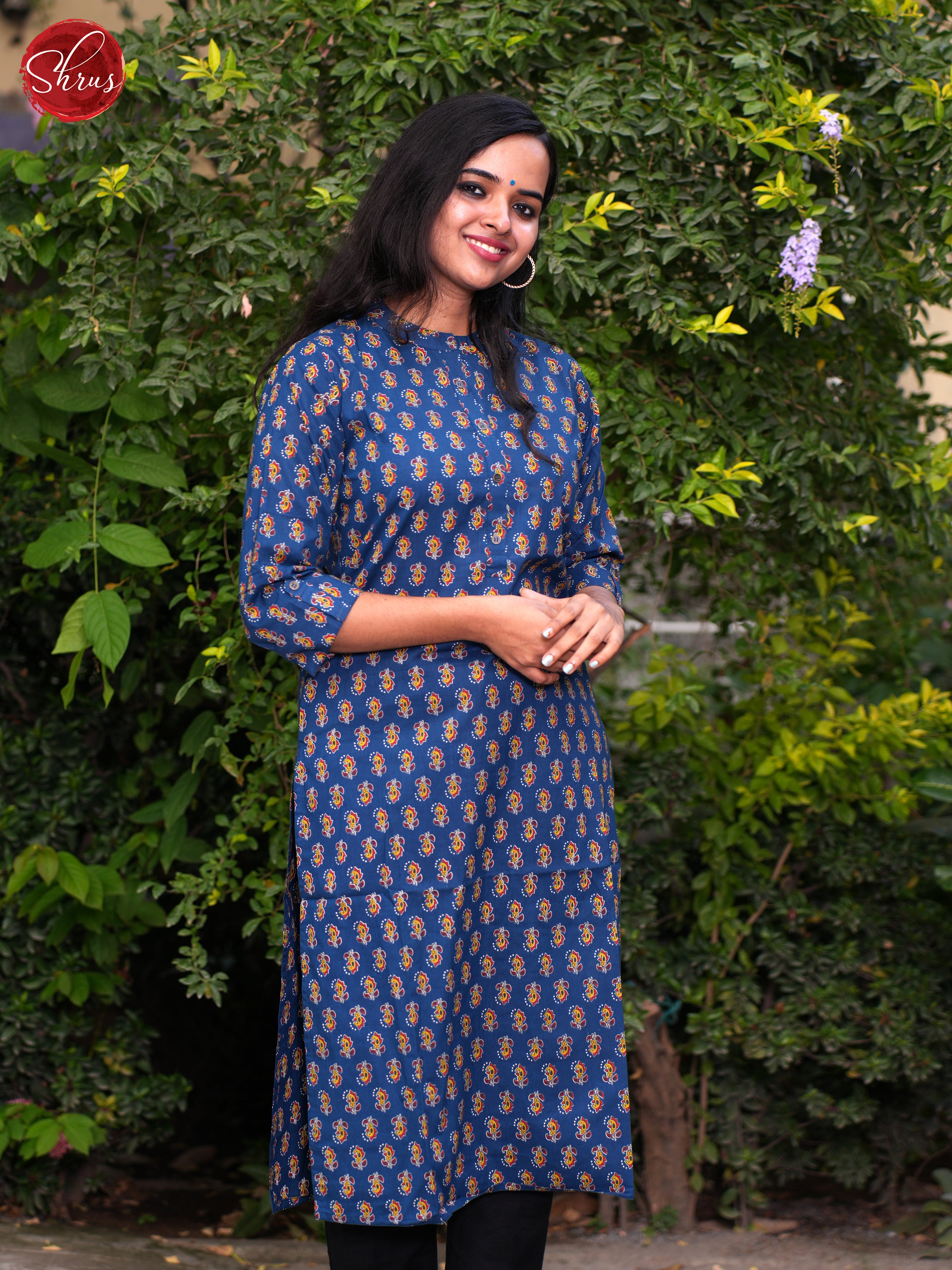 Blue - Casual Readymade Kurti - Shop on ShrusEternity.com