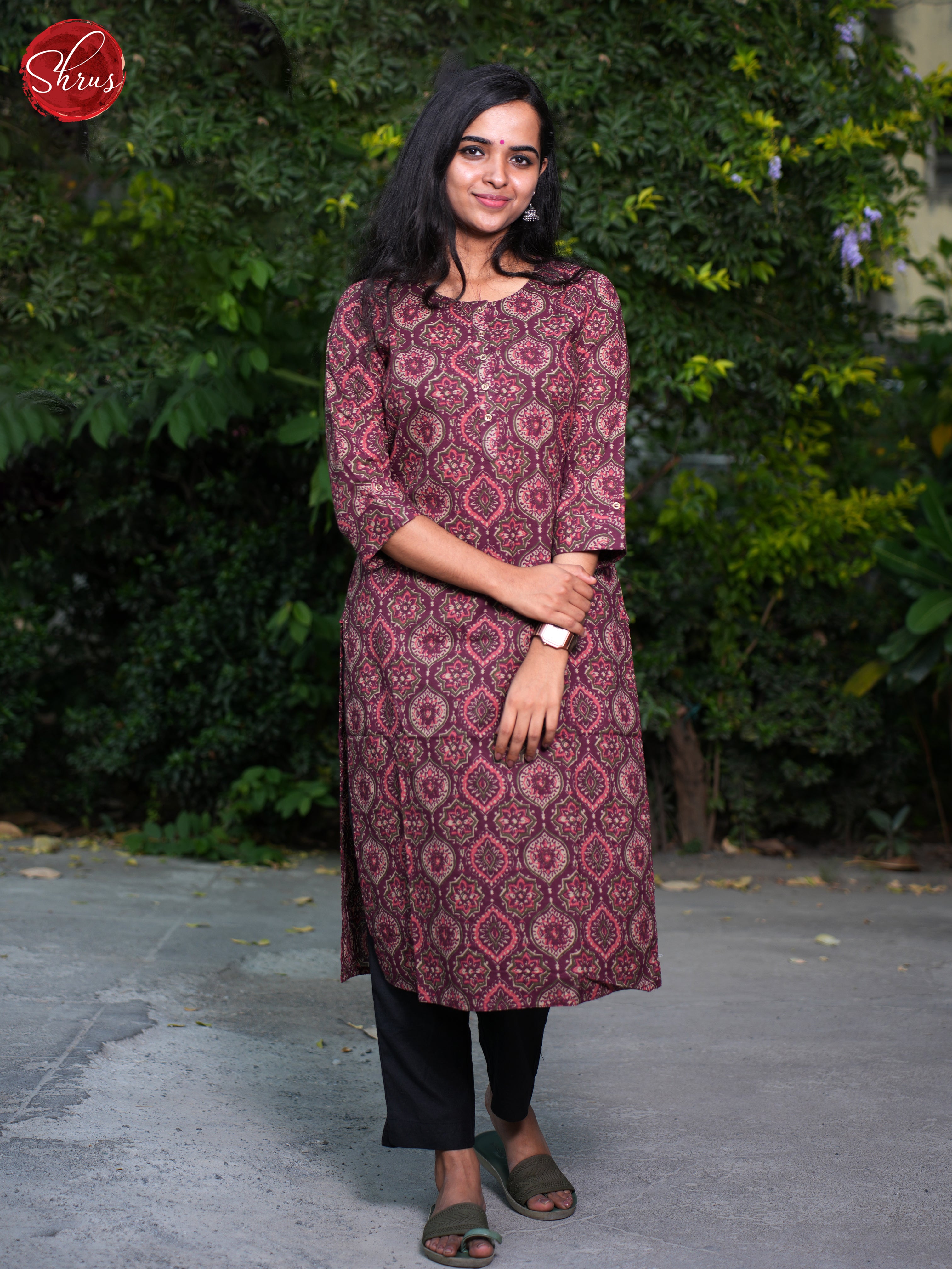 Purple - Readymade Casual Kurti - Shop on ShrusEternity.com