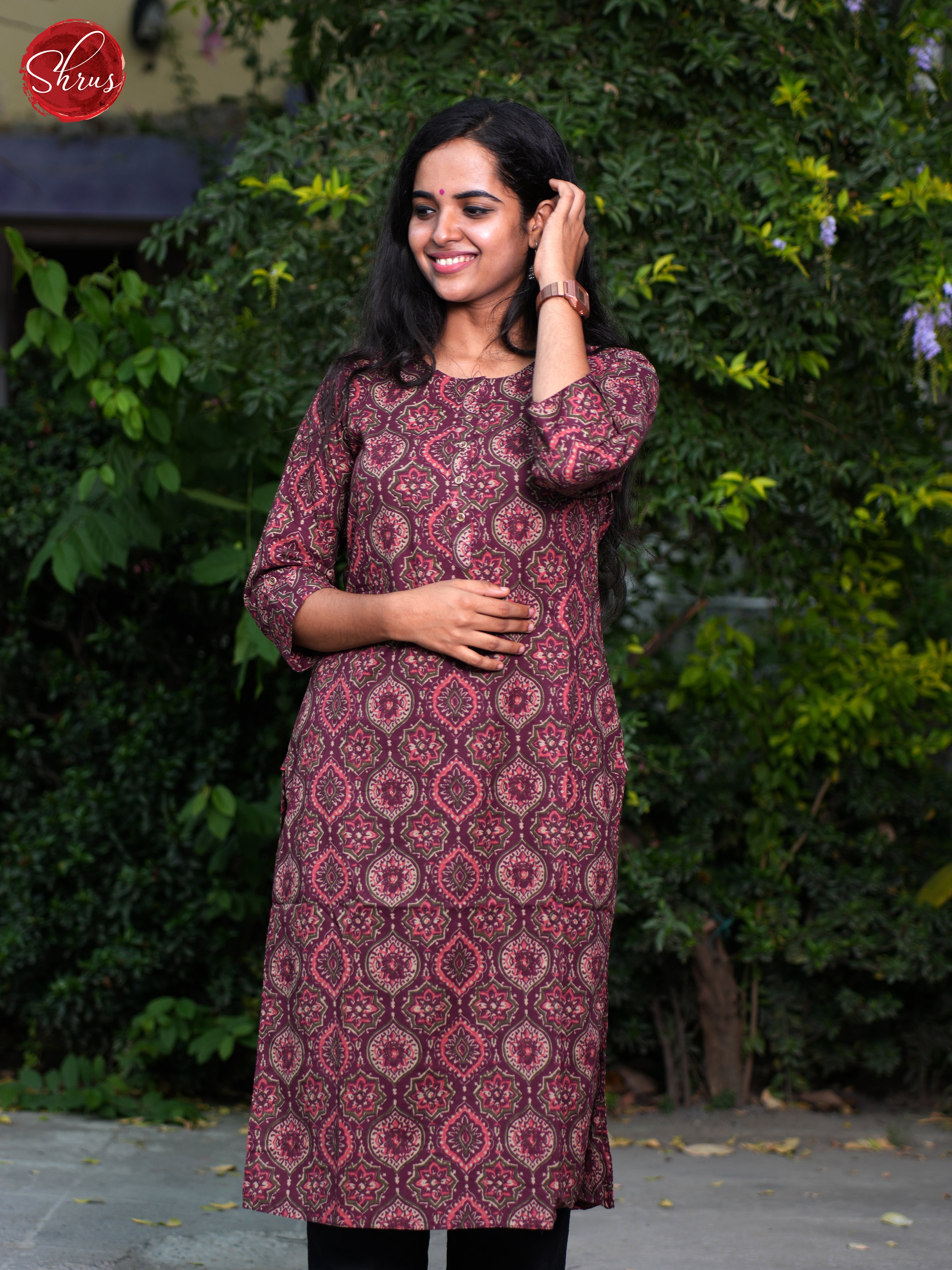 Purple - Readymade Casual Kurti - Shop on ShrusEternity.com