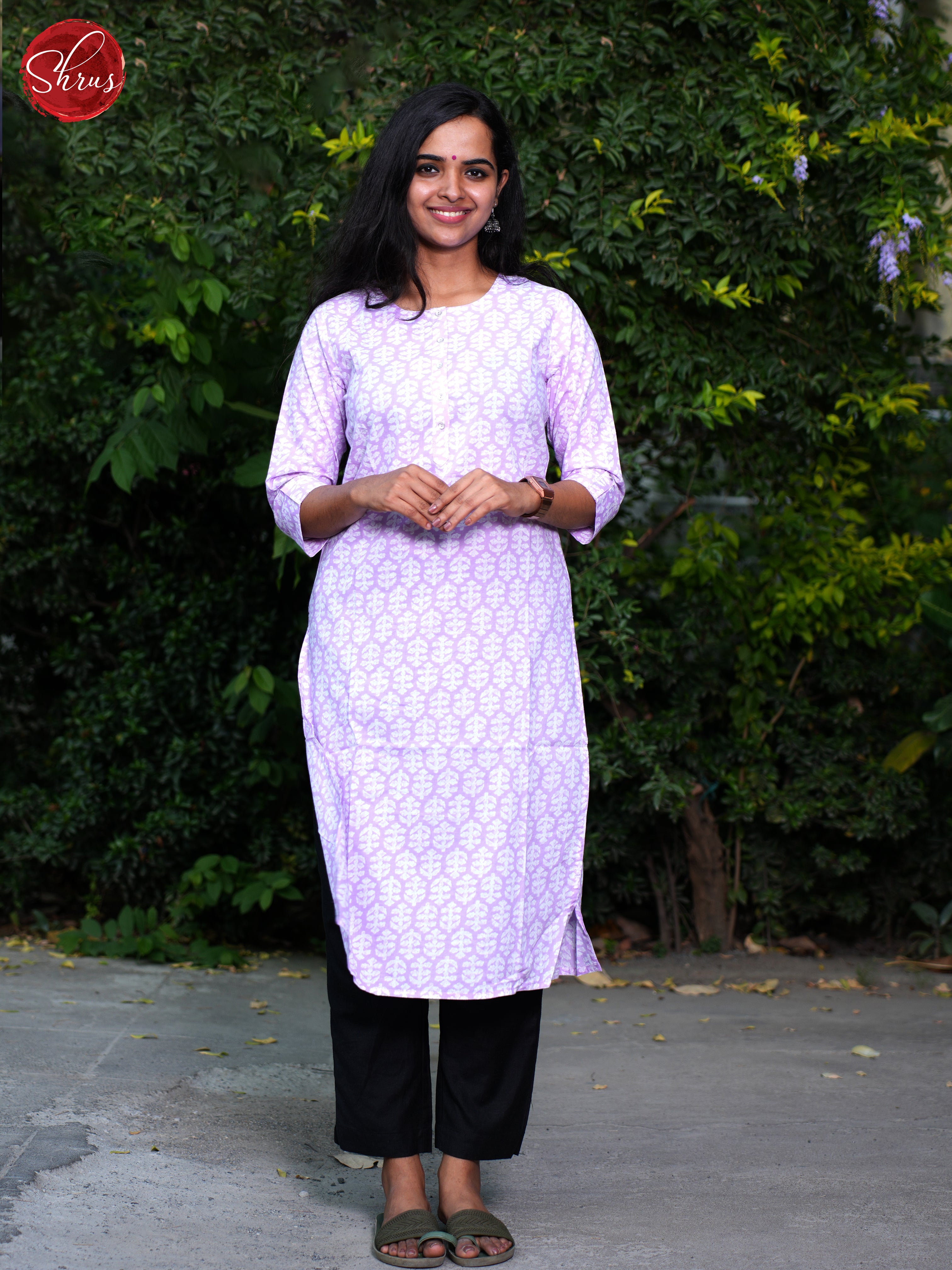 Lavender - Readymade Printed Kurti - Shop on ShrusEternity.com