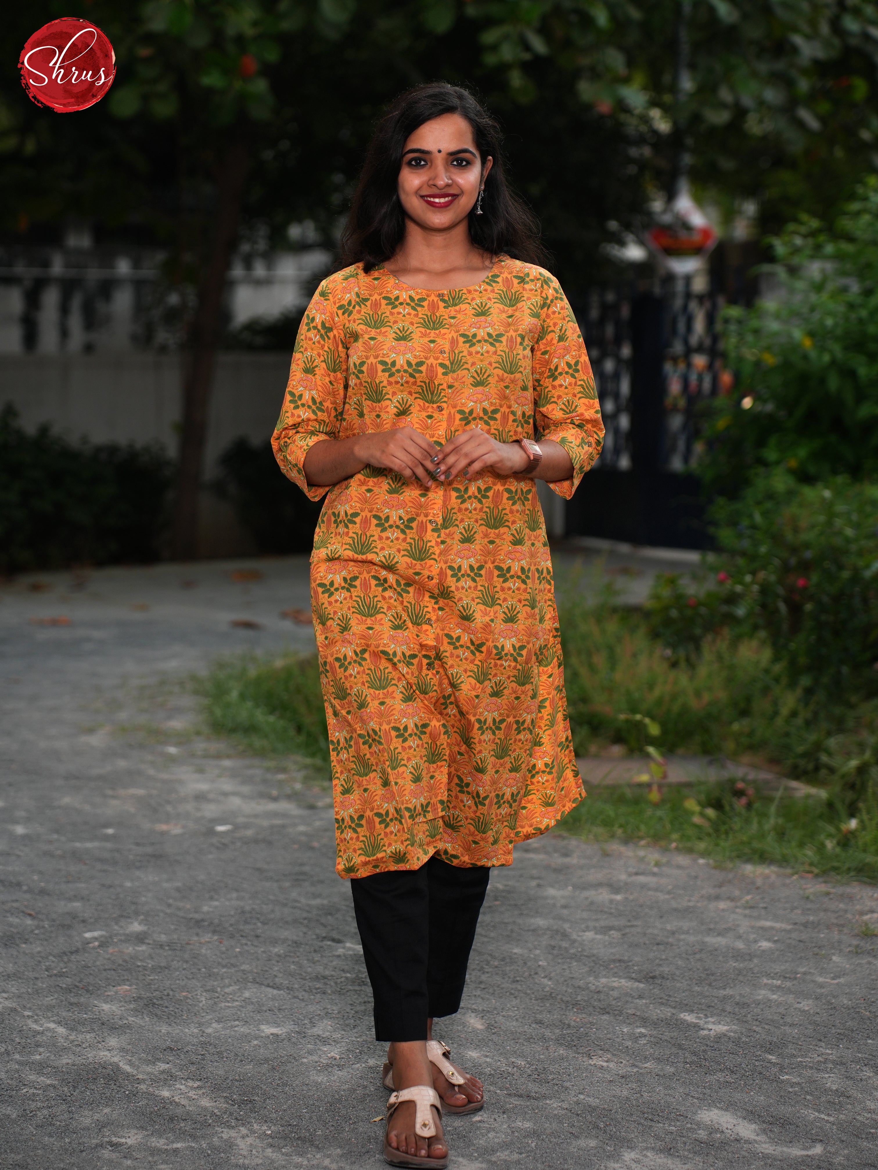 Orange- Casual Readymade Kurti - Shop on ShrusEternity.com