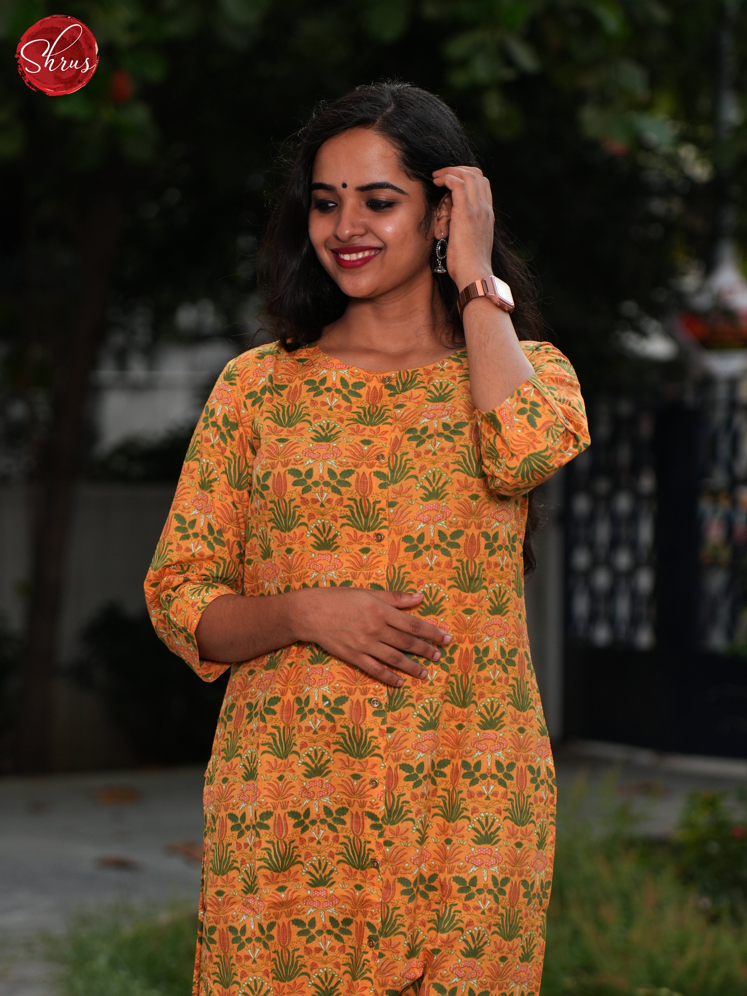 Orange- Casual Readymade Kurti - Shop on ShrusEternity.com