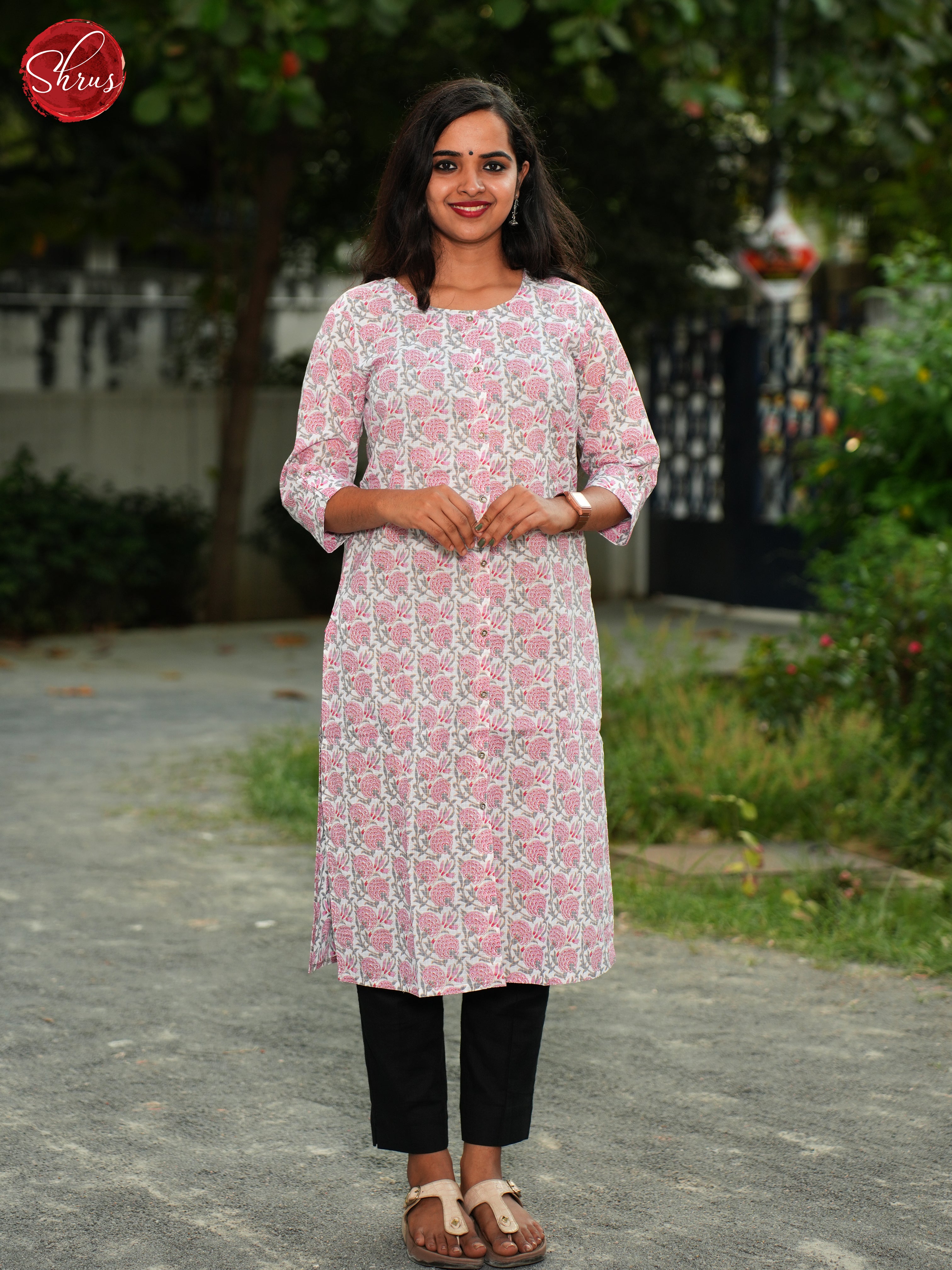 Pink - Casual printed Readymade Kurti - Shop on ShrusEternity.com