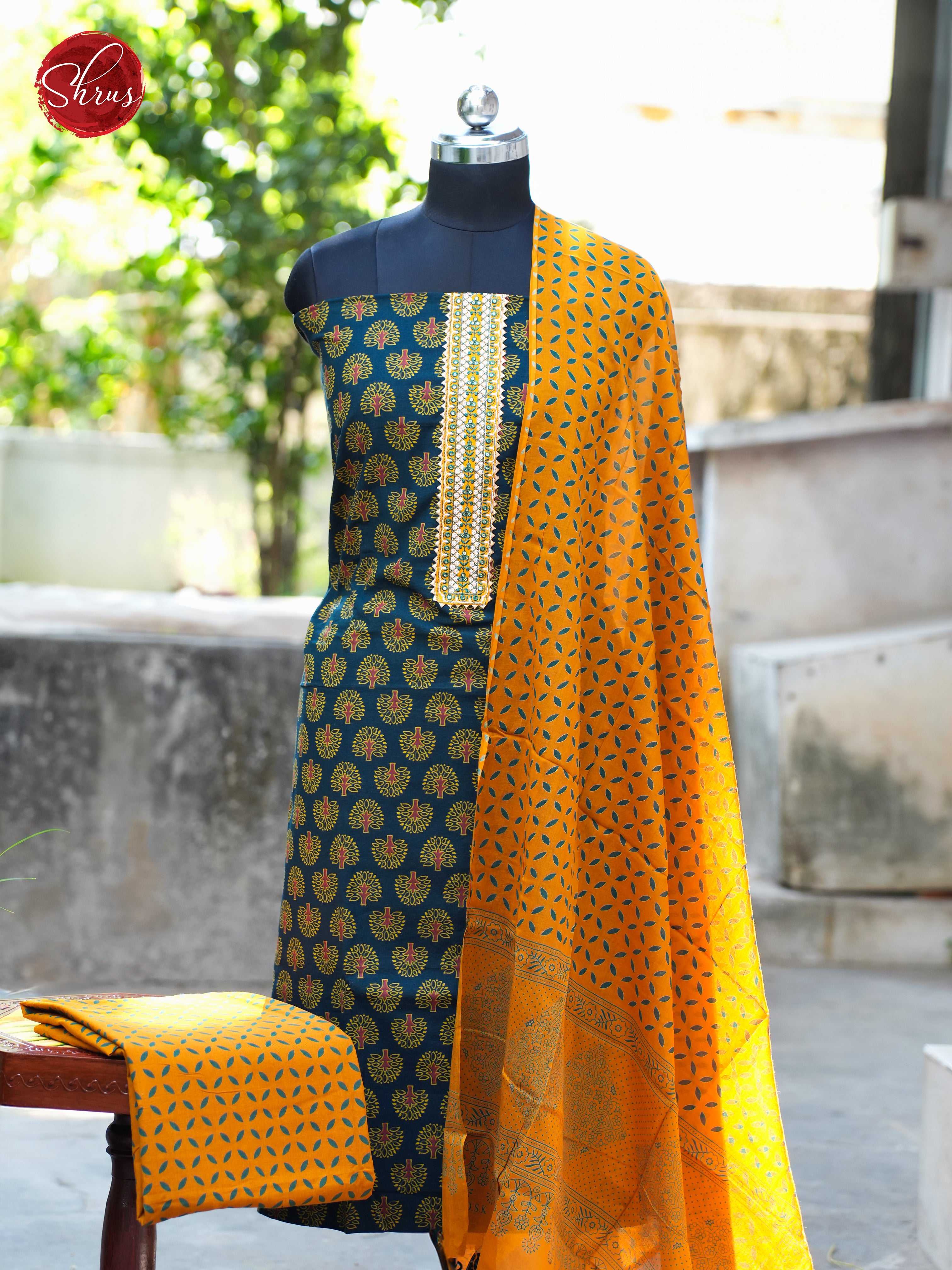 Peacock Green & Mustard - Ajrakh Salwar - Shop on ShrusEternity.com