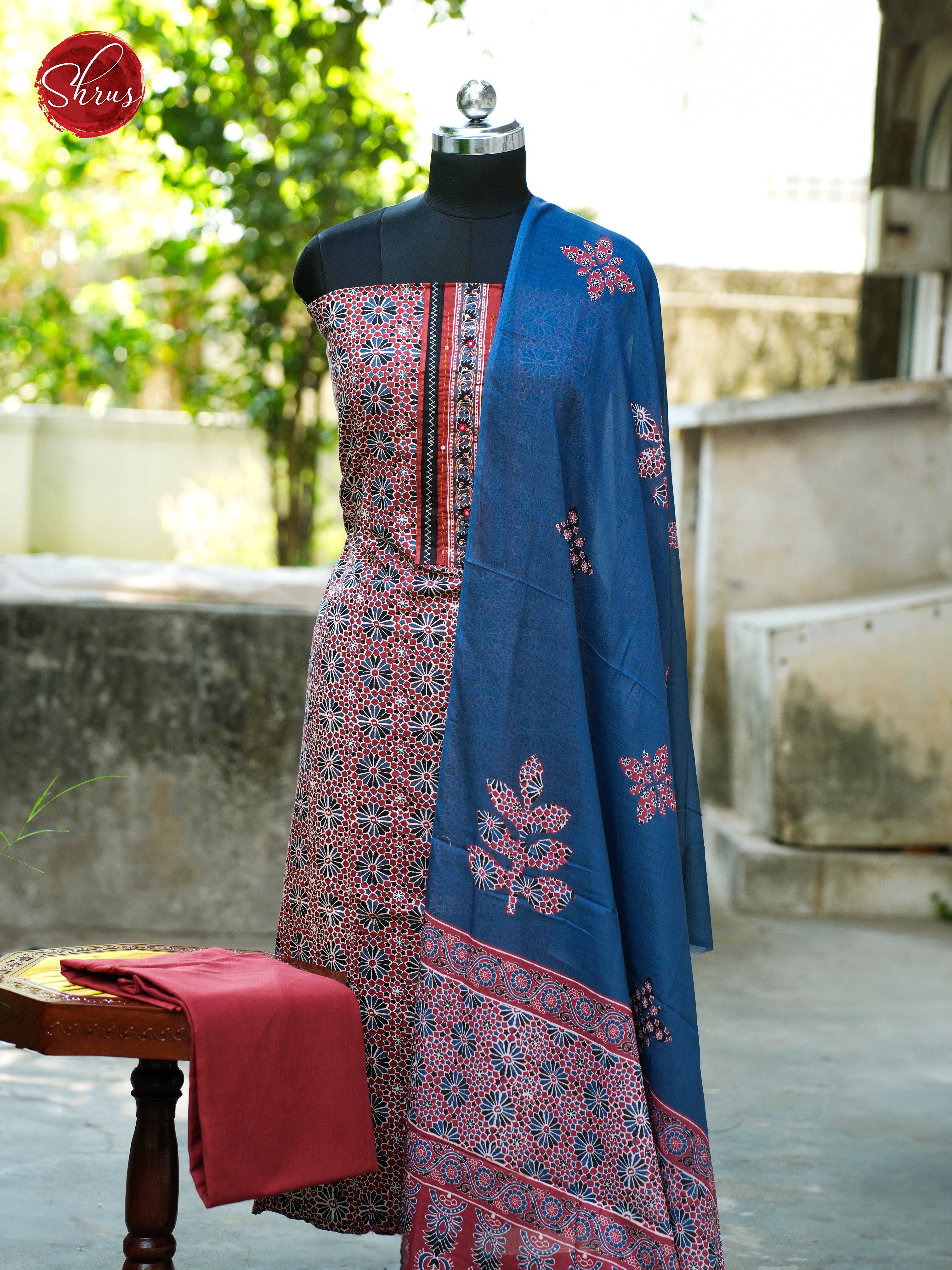 Blue & Red - Ajrakh Salwar - Shop on ShrusEternity.com