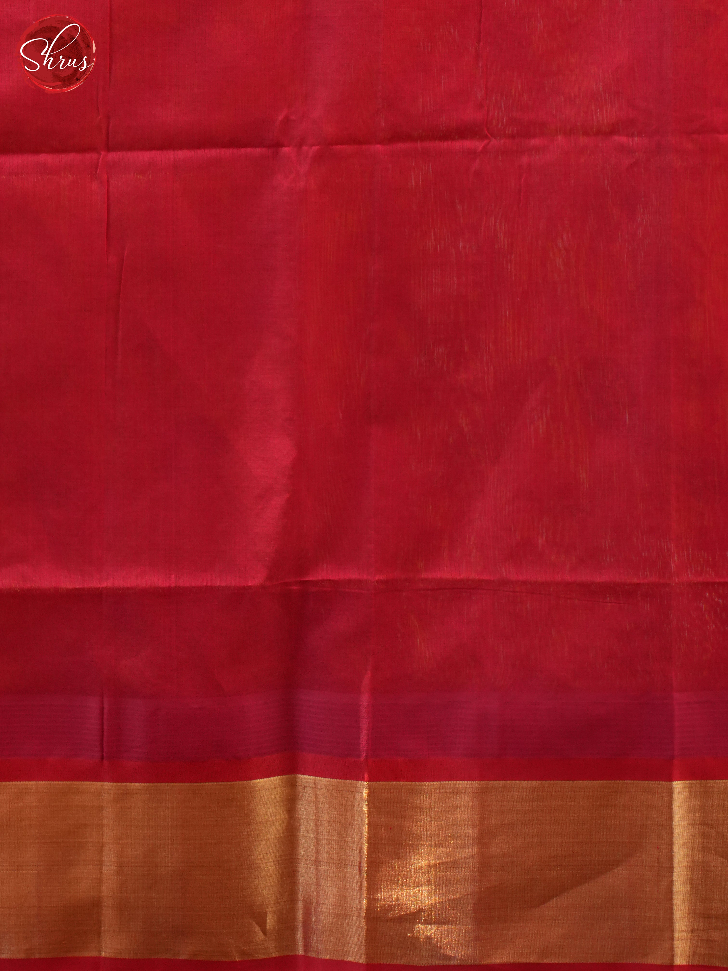 Peach & Red - Silk Cotton Saree - Shop on ShrusEternity.com