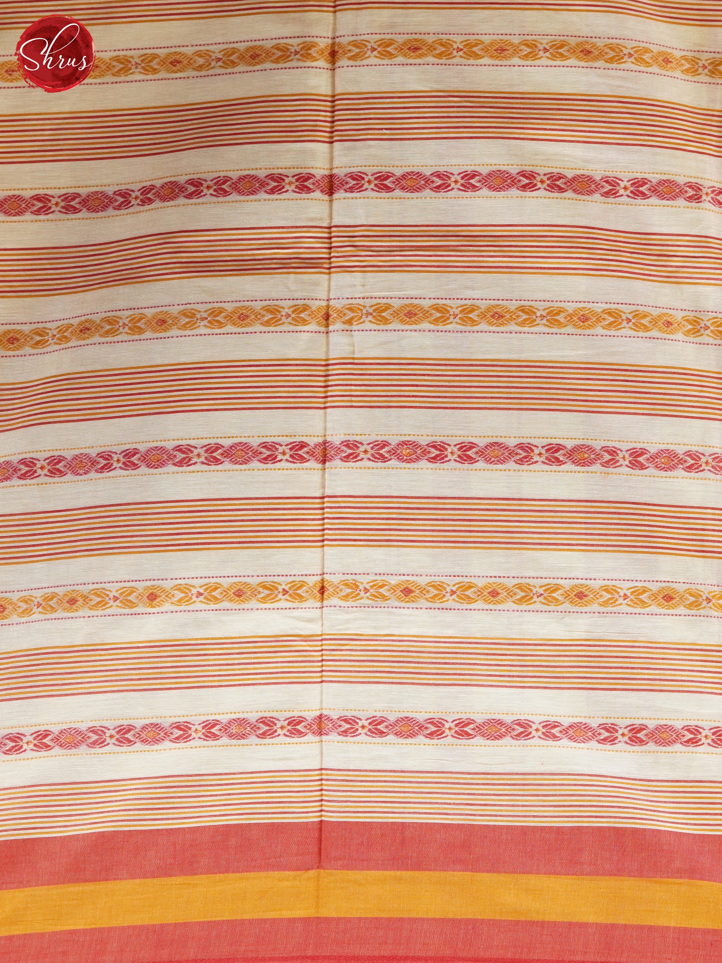 White &  Orange - Mercerized Cotton Saree - Shop on ShrusEternity.com