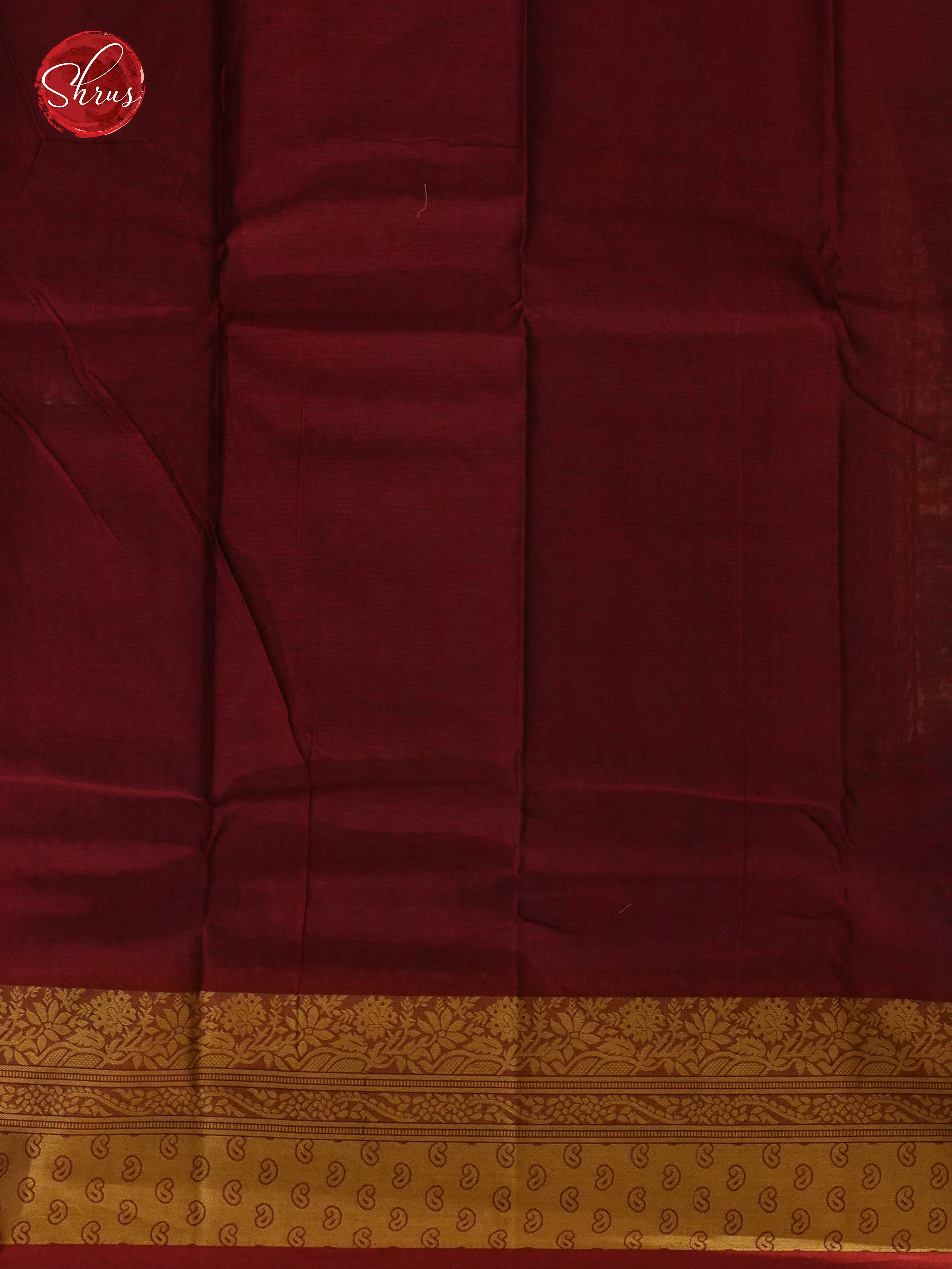 Blue & Maroon - Mercerized Cotton Saree - Shop on ShrusEternity.com