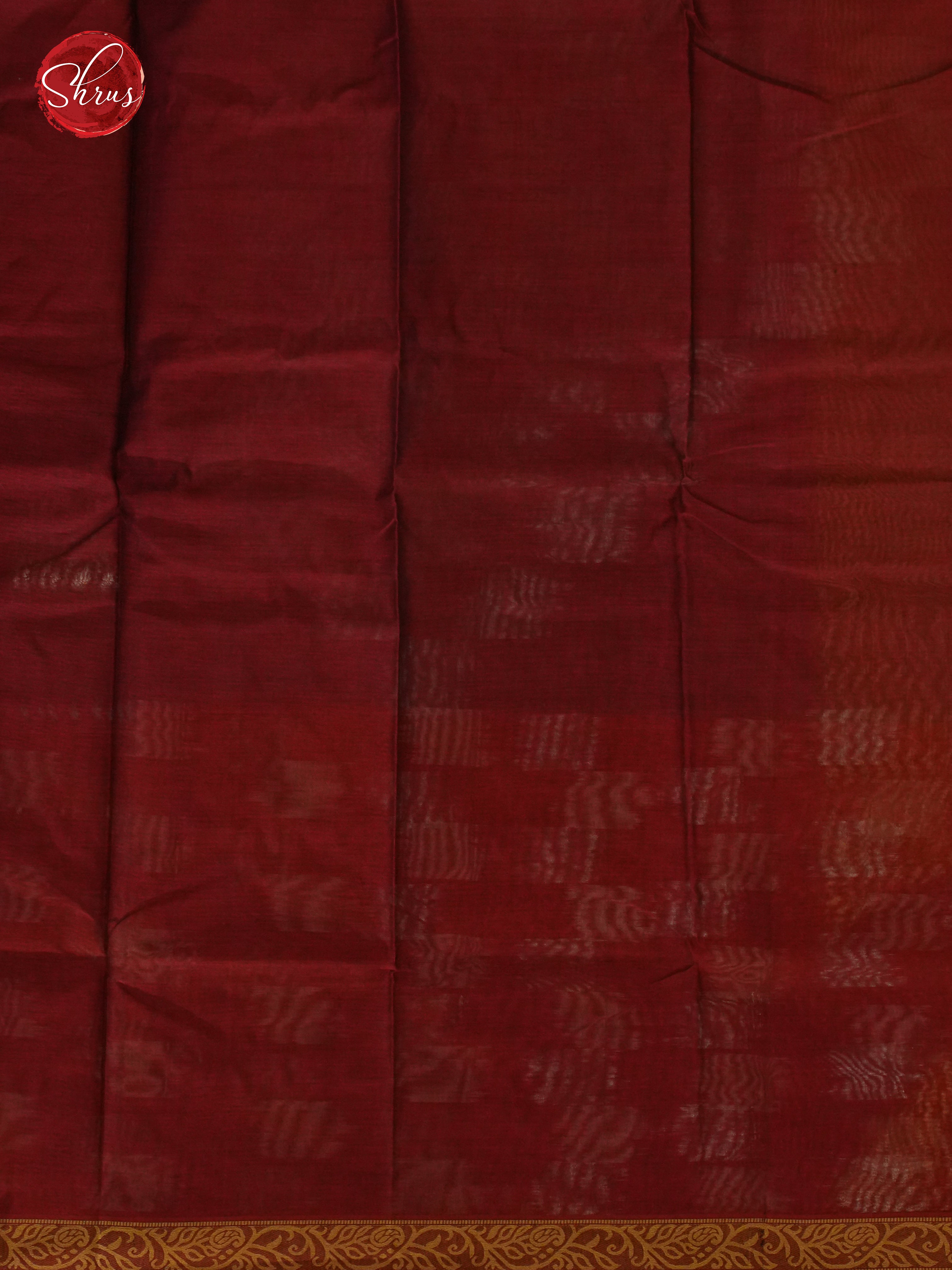 Peacock Green & Maroon - Mercerized Cotton Saree - Shop on ShrusEternity.com