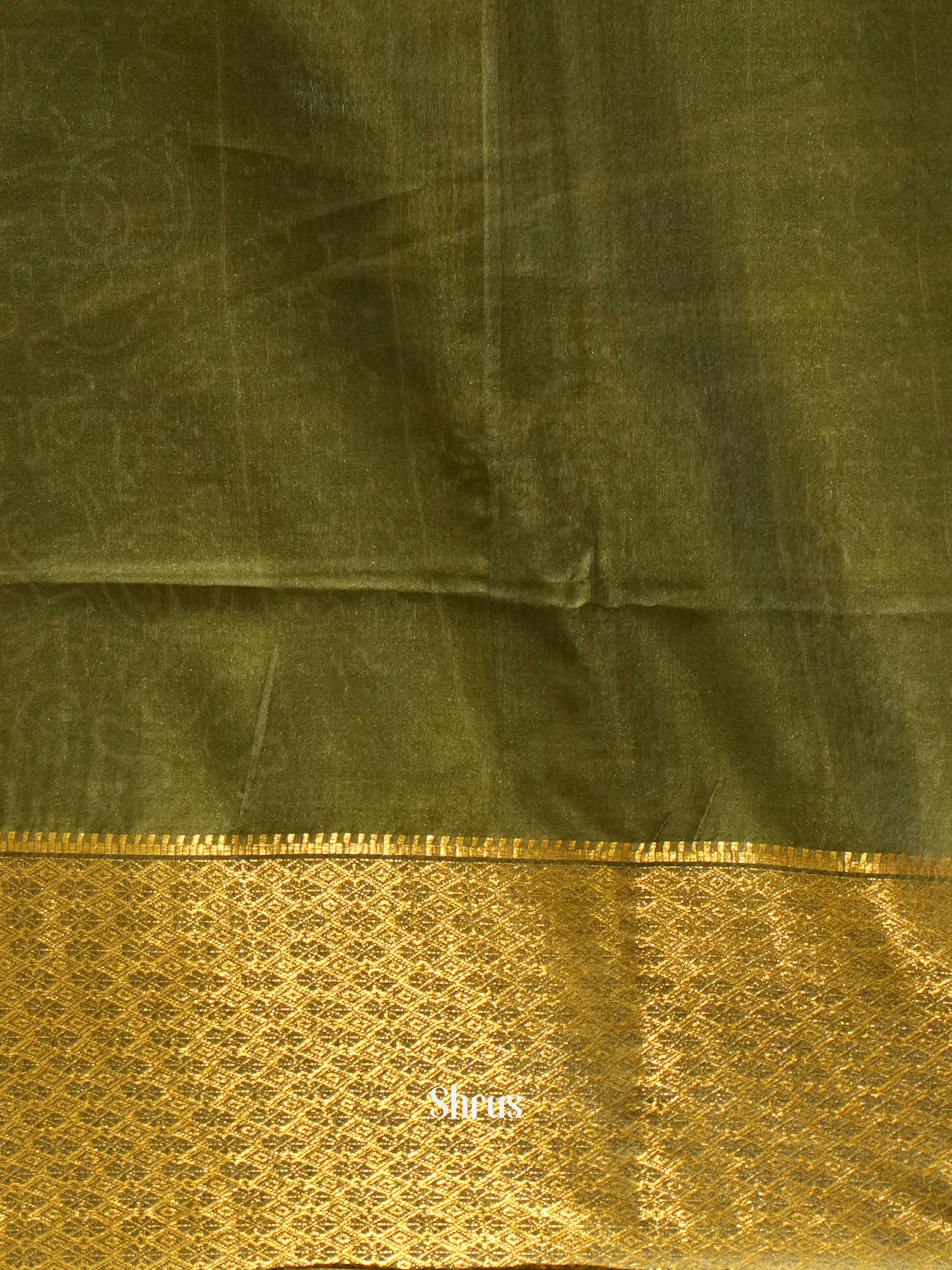 Green(Single Tone) - Semi Tussar Saree - Shop on ShrusEternity.com