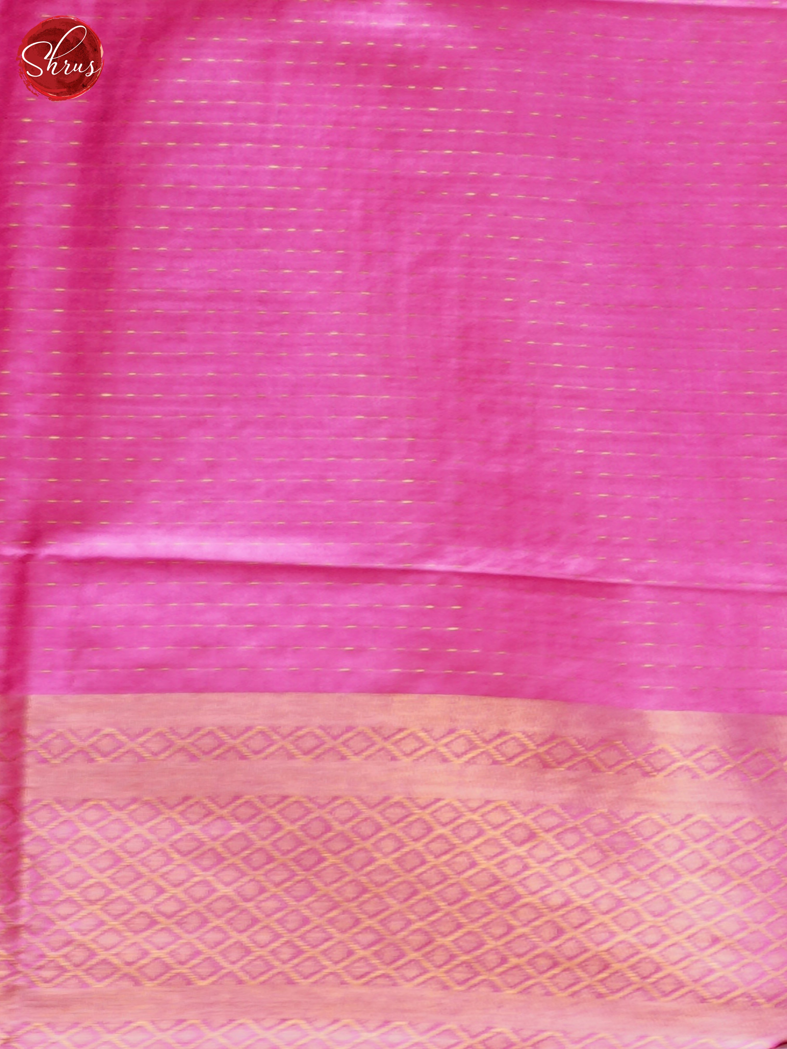 Cream & Pink  - Shibori Saree