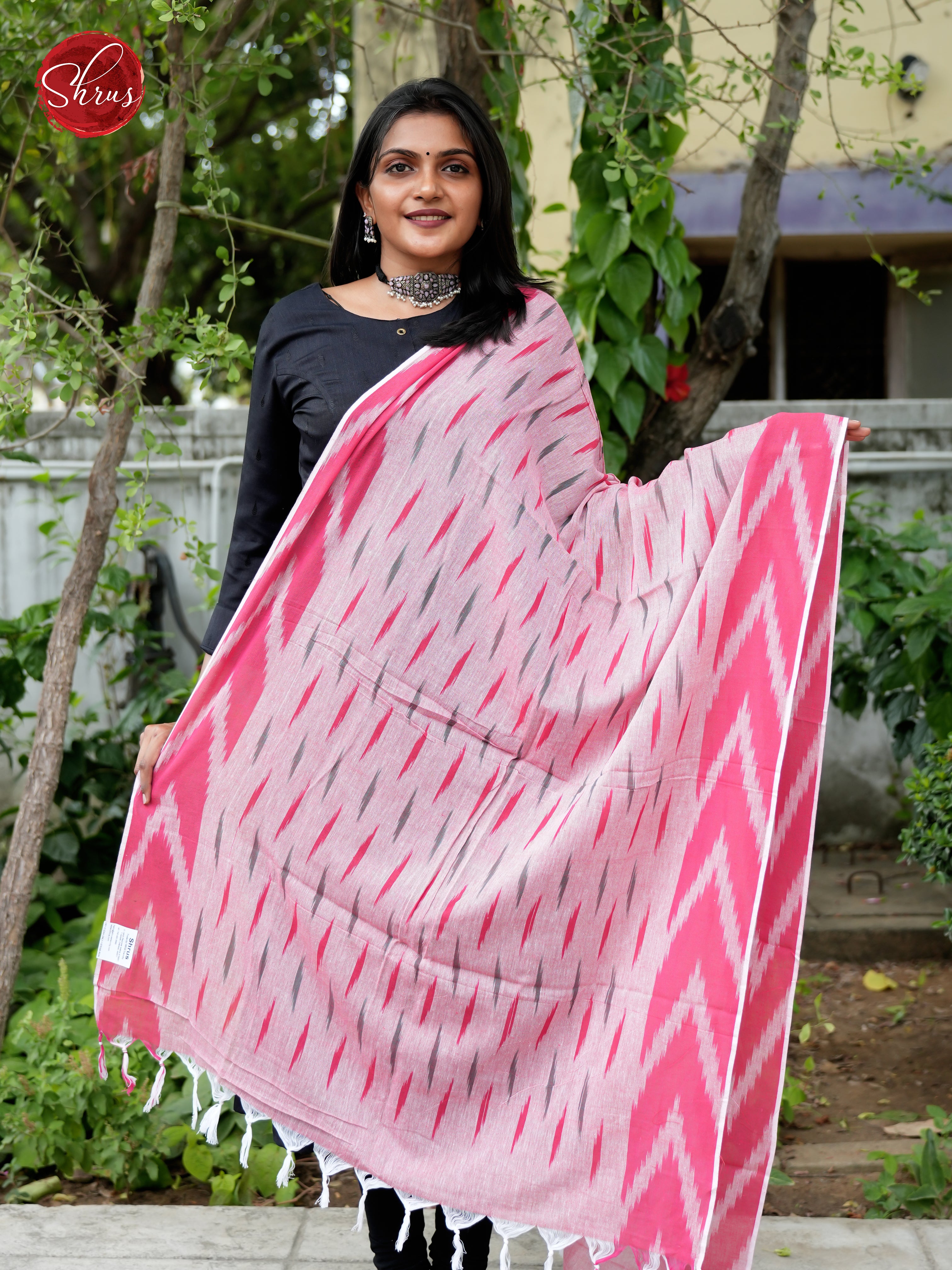 Pink - Ikkat Dupatta - Shop on ShrusEternity.com