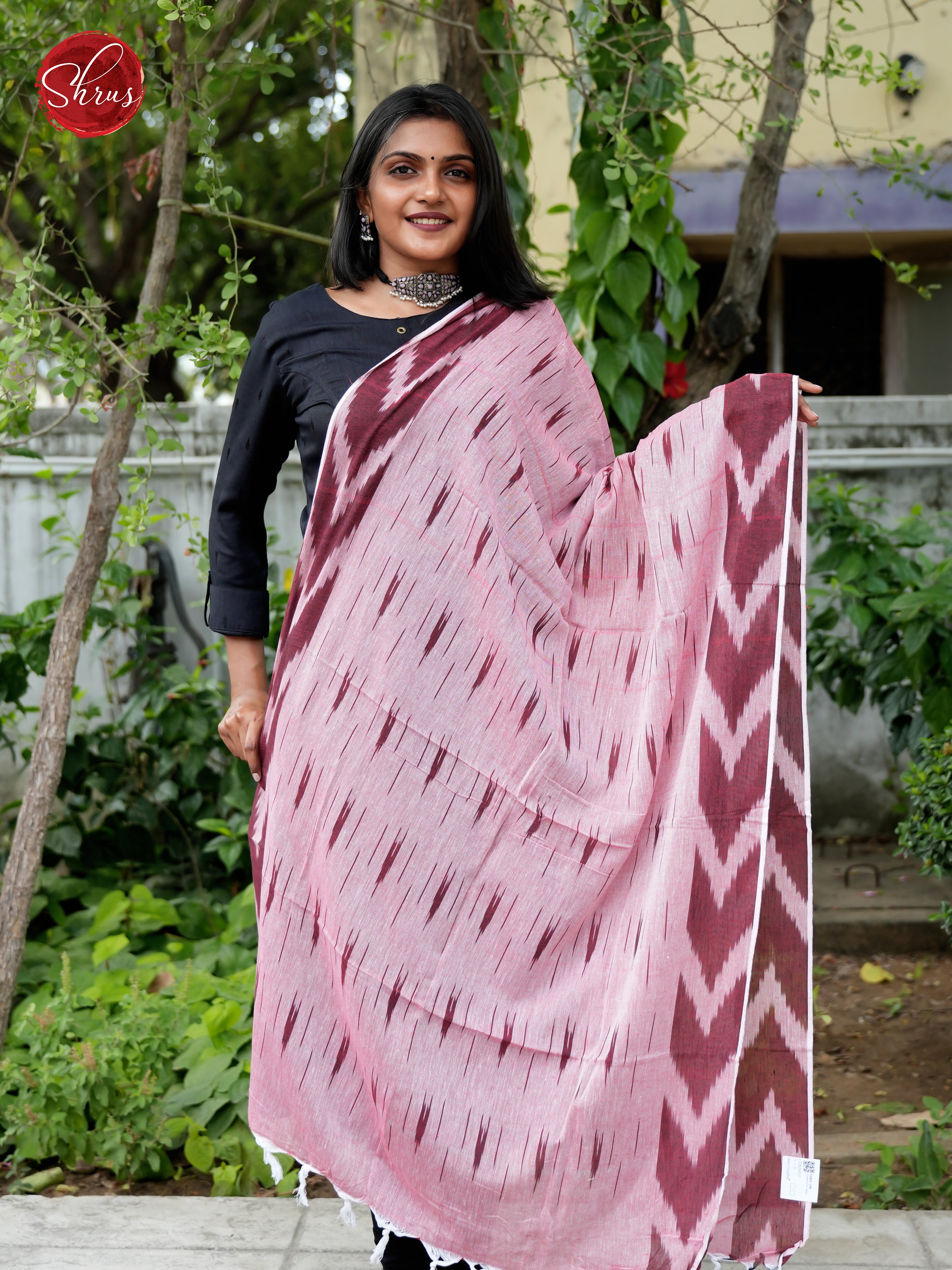 Pink - Ikkat Dupatta - Shop on ShrusEternity.com