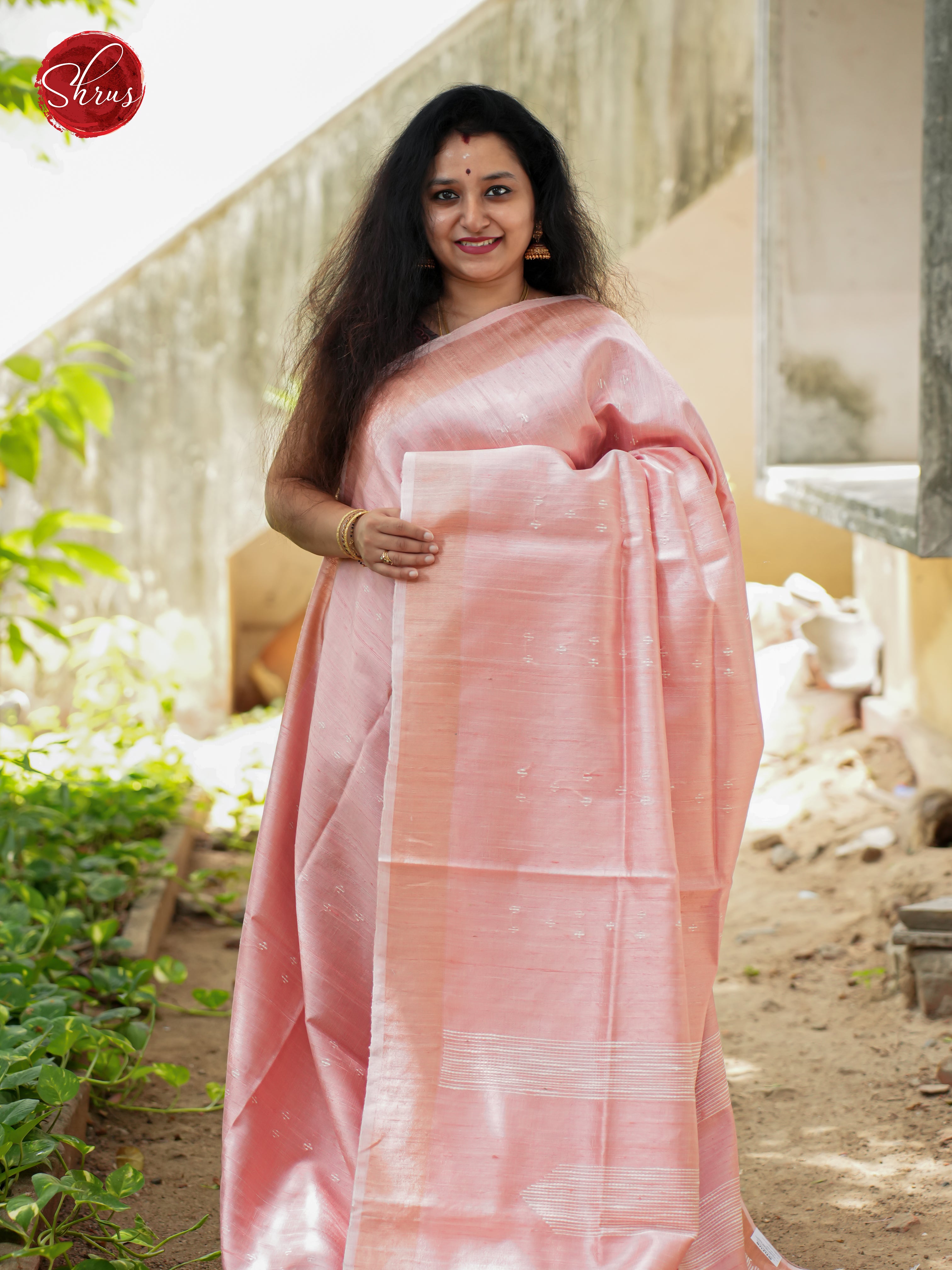 Pink(Single Tone) - Tussar Saree - Shop on ShrusEternity.com