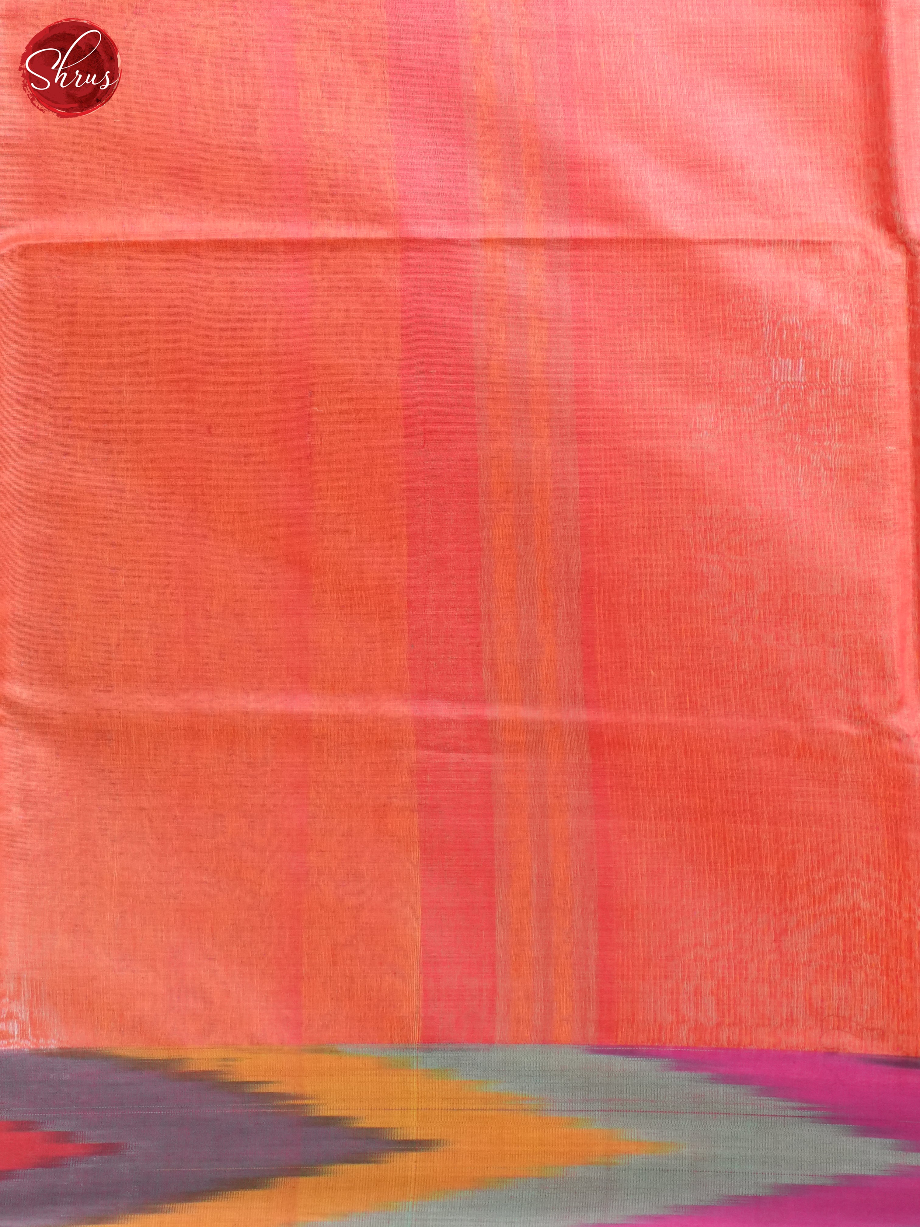 Peachish Pink & Multi color - Tussar Saree