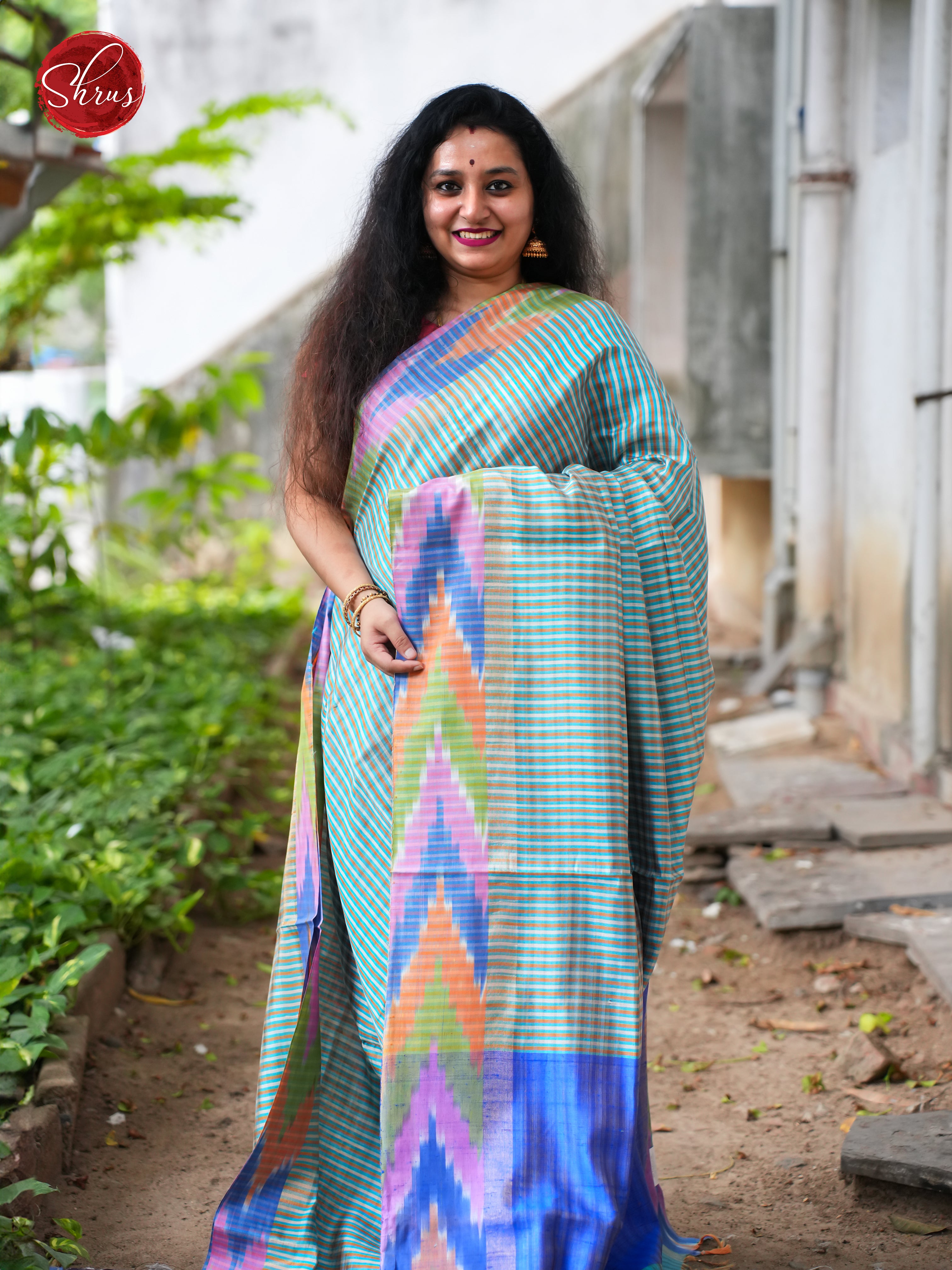 Light Blue & Blue - Tussar Saree - Shop on ShrusEternity.com