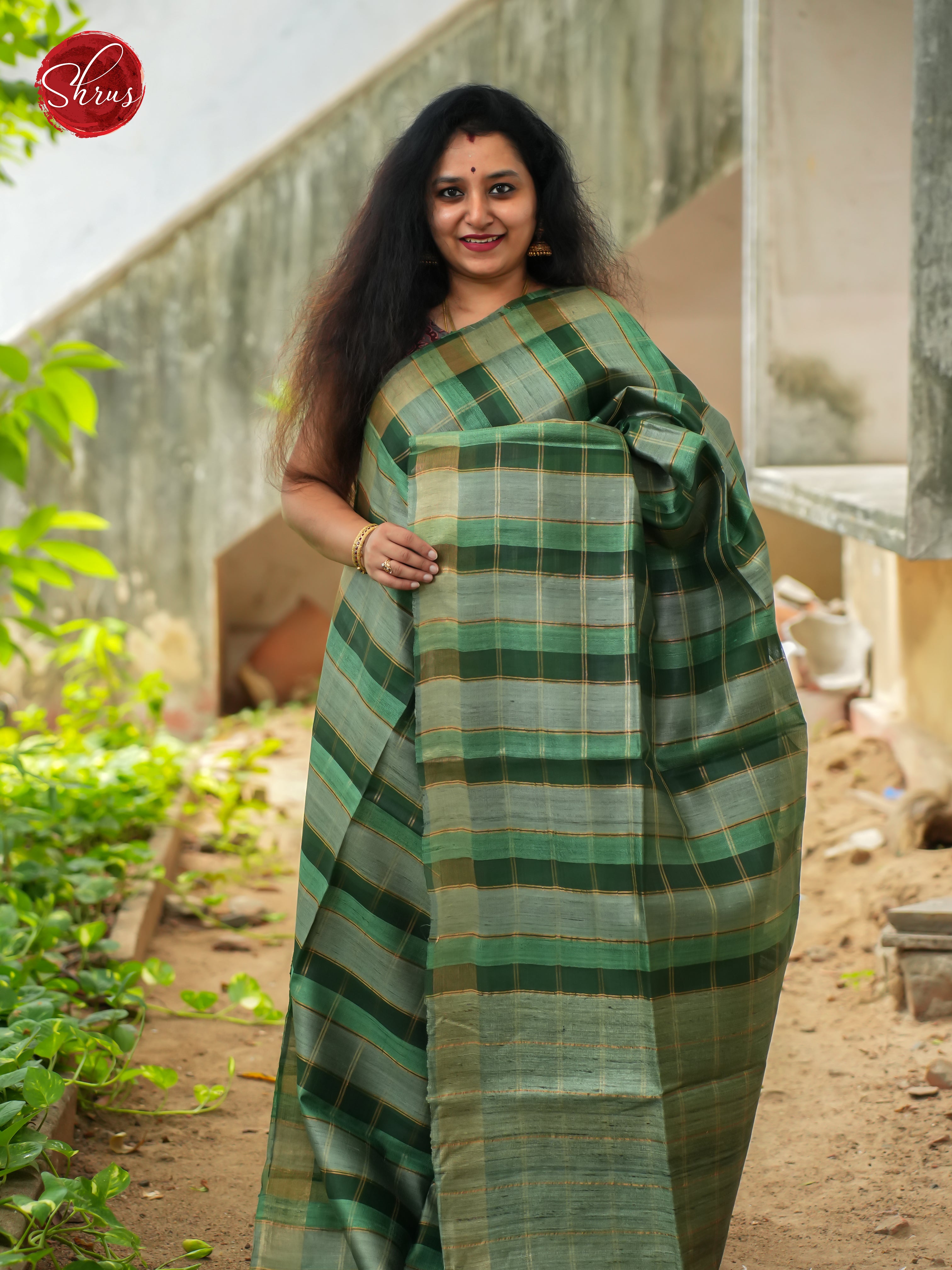 Green  - Tussar Saree - Shop on ShrusEternity.com