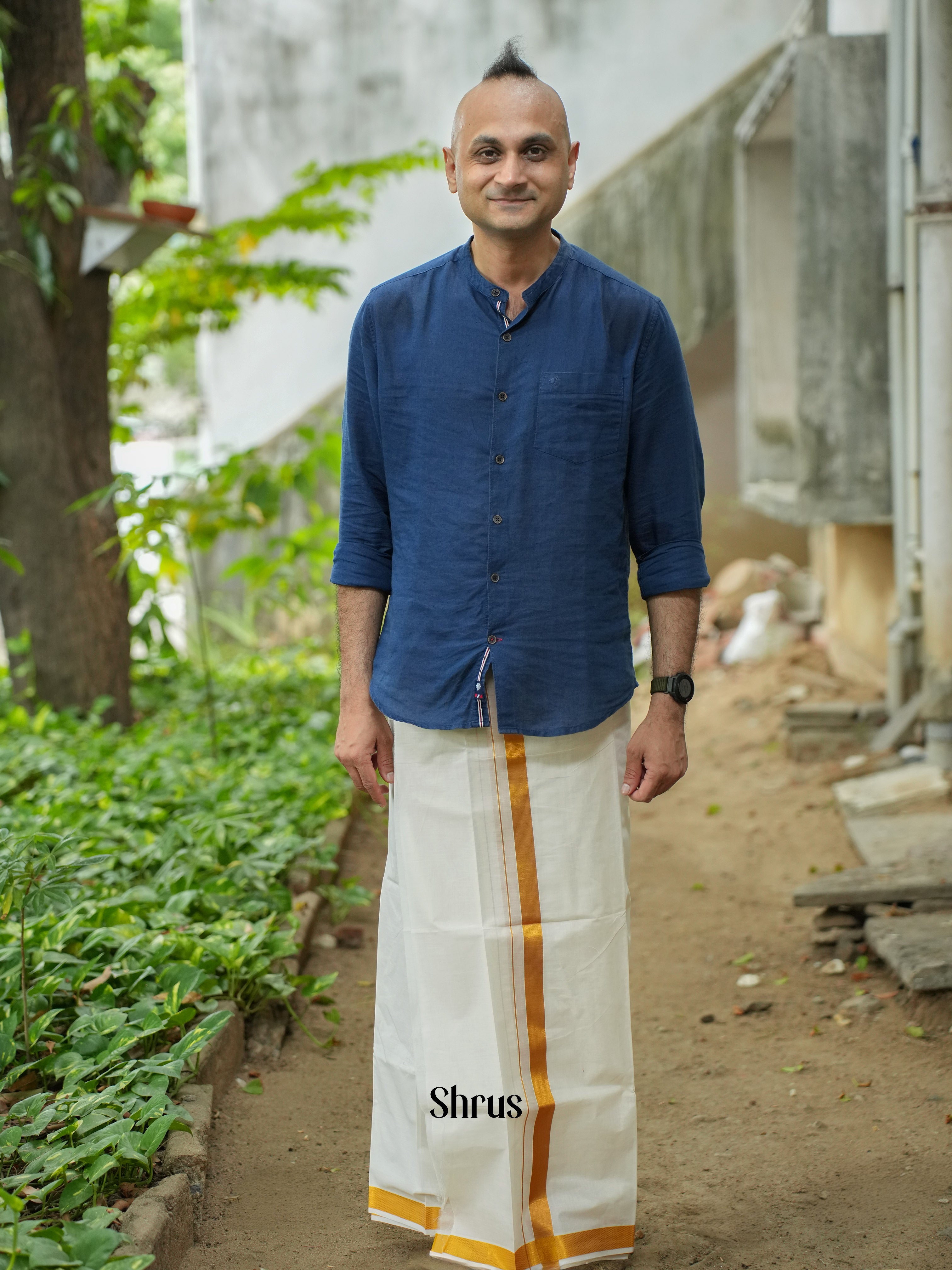 White & Gold - Dhoti - Shop on ShrusEternity.com