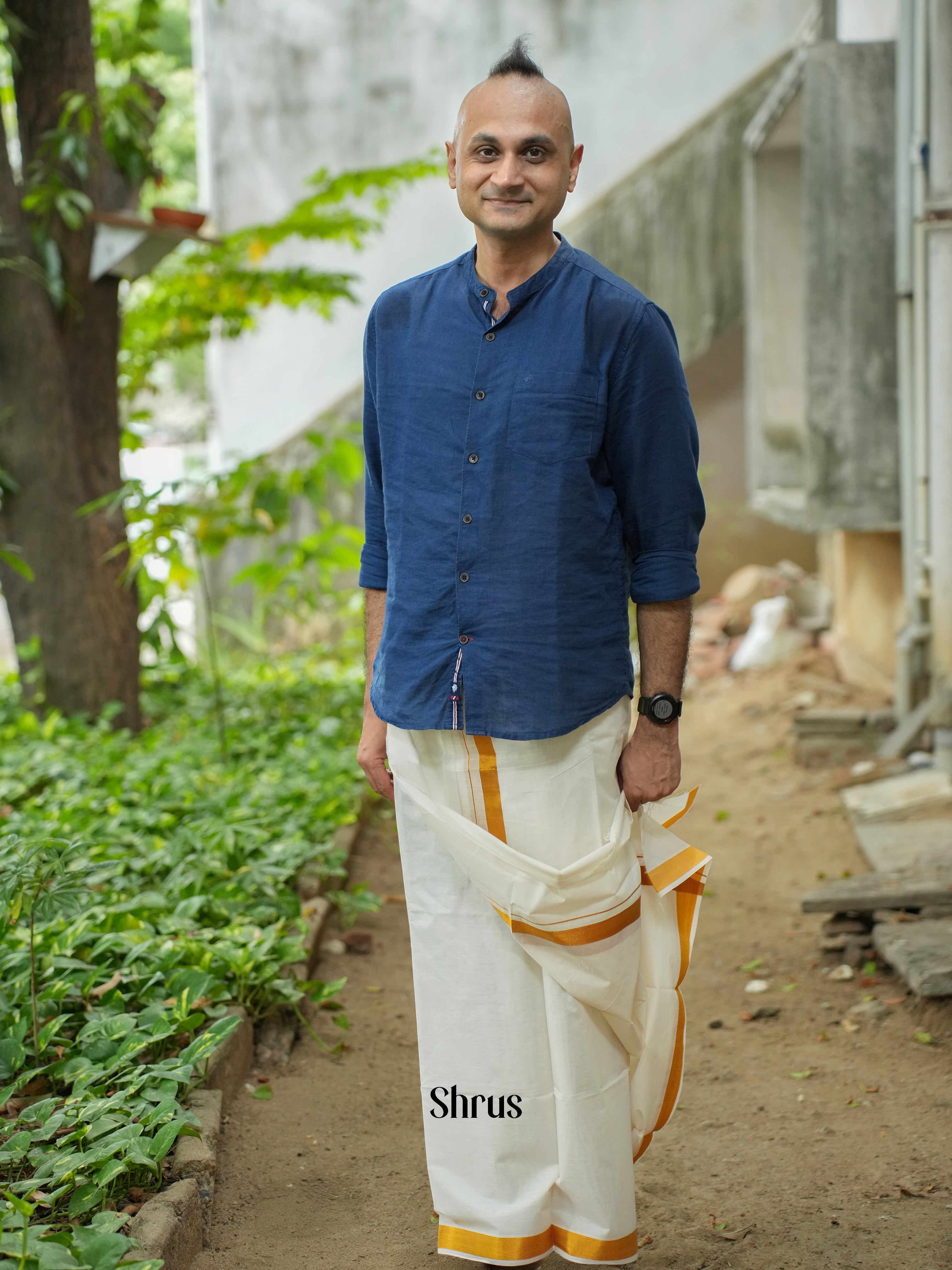 White & Gold - Dhoti - Shop on ShrusEternity.com