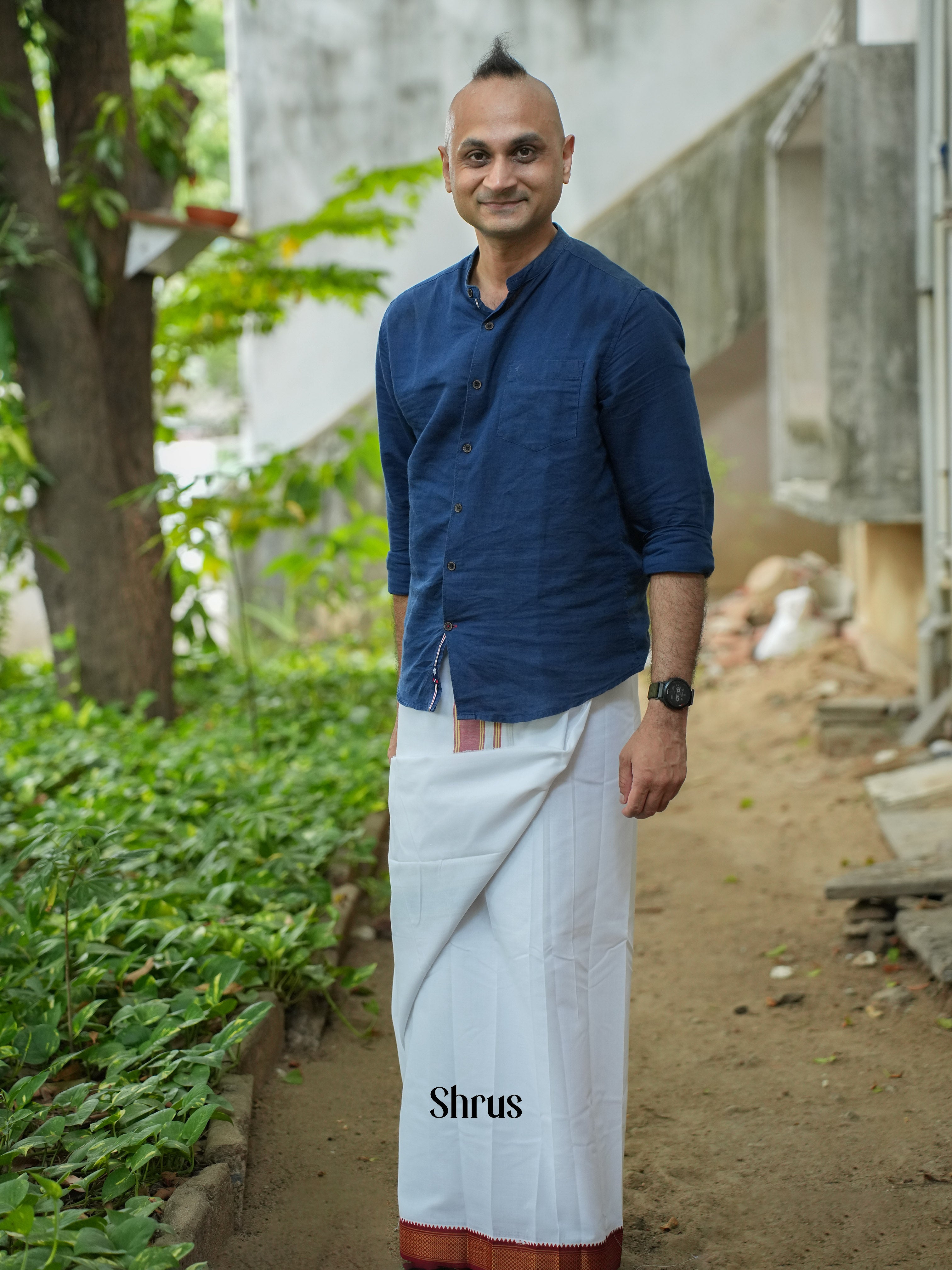 White - Dhoti - Shop on ShrusEternity.com