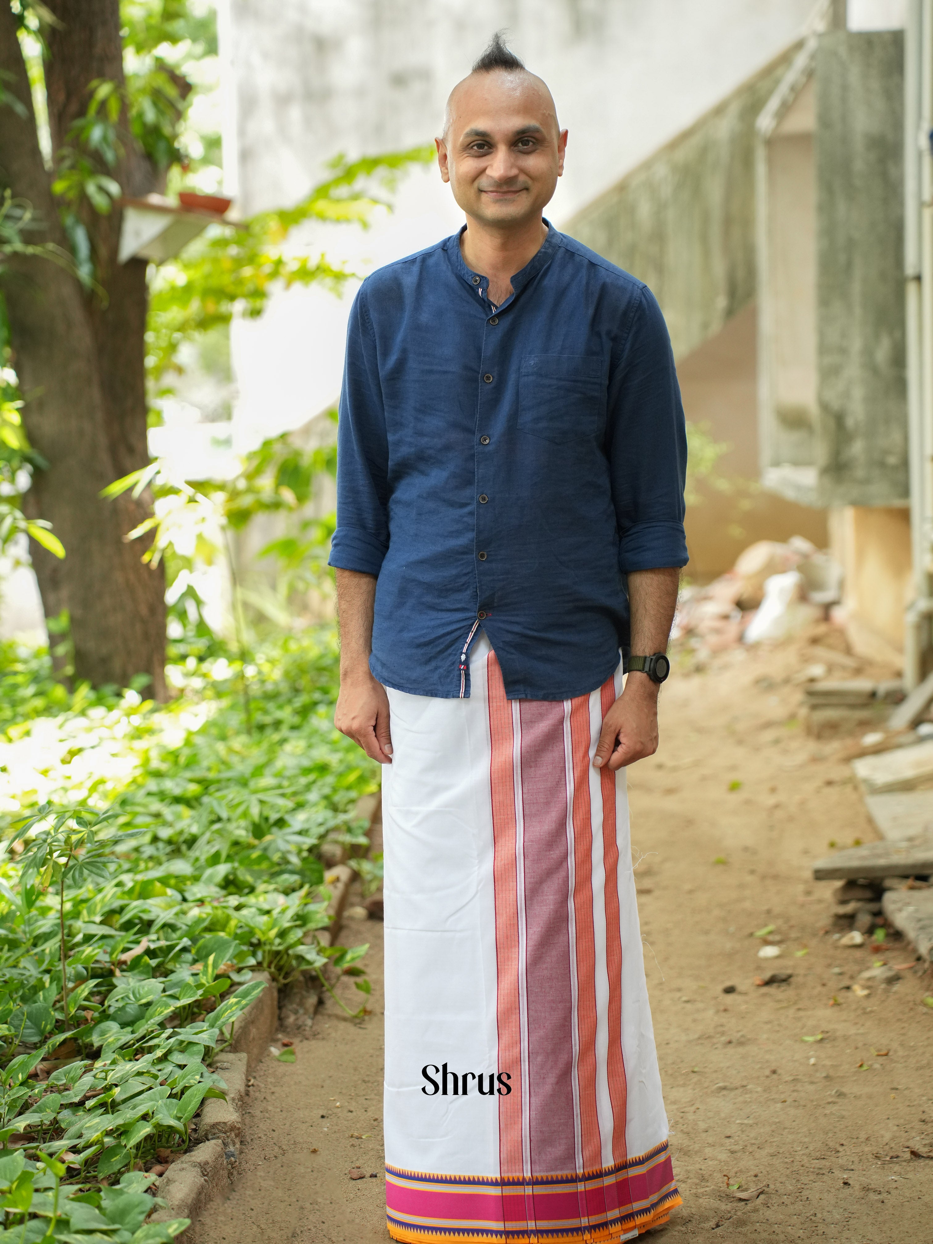 White  - Dhoti - Shop on ShrusEternity.com