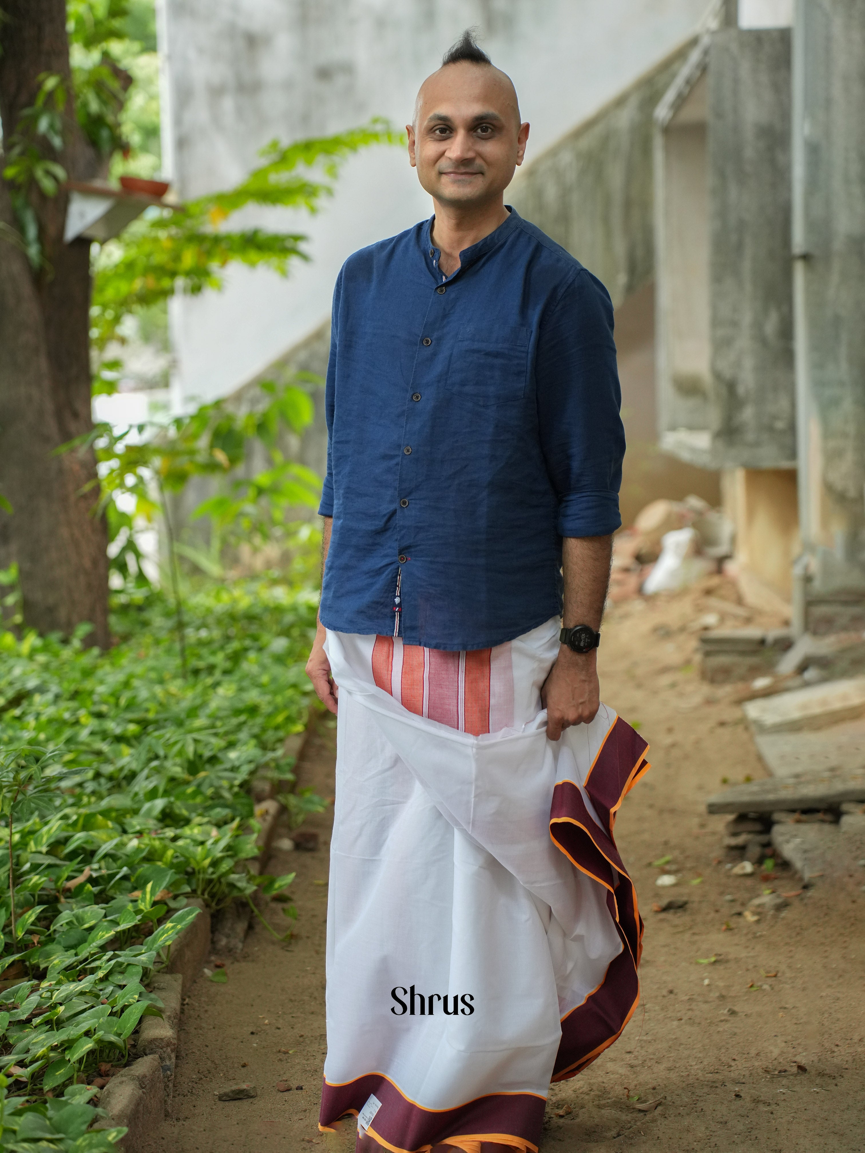 White - Dhoti - Shop on ShrusEternity.com