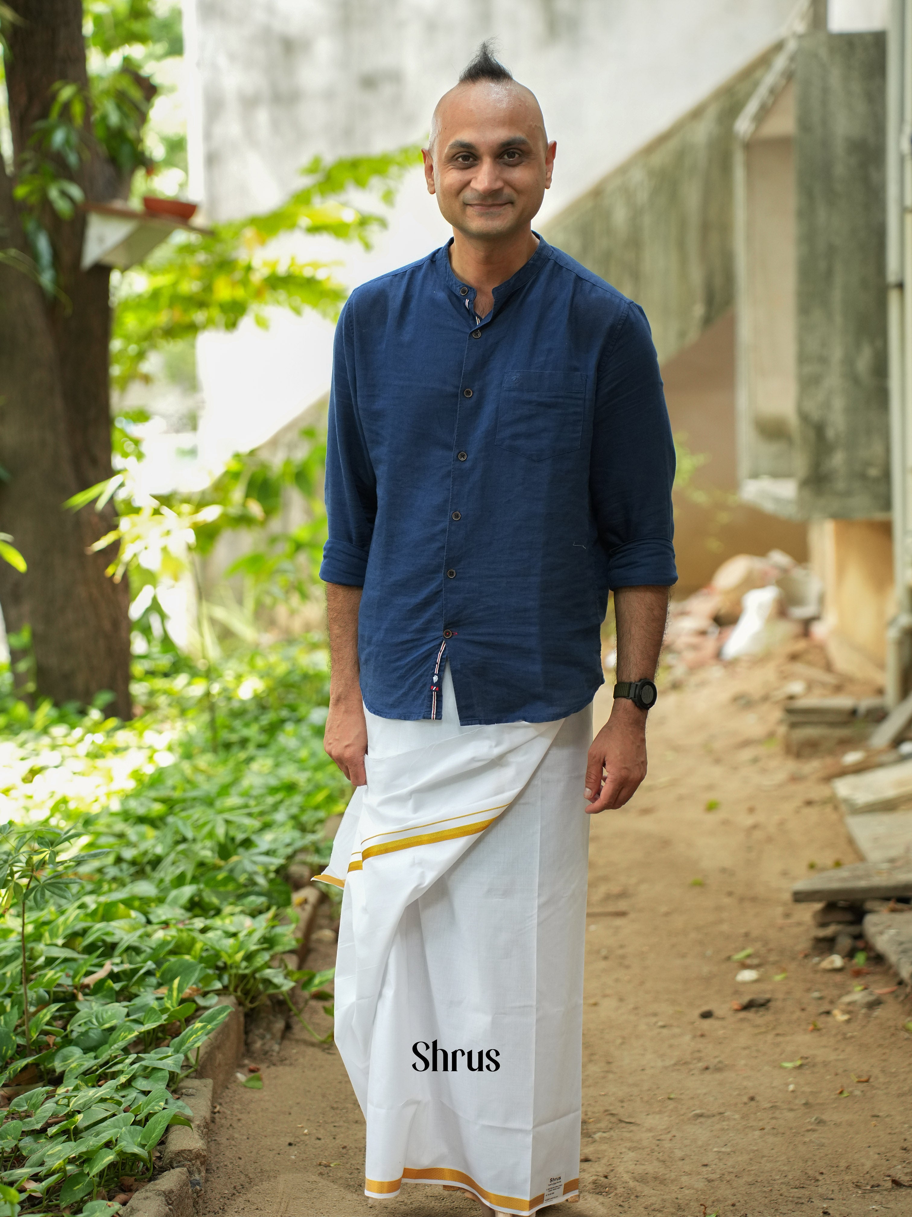 White - Dhoti - Shop on ShrusEternity.com