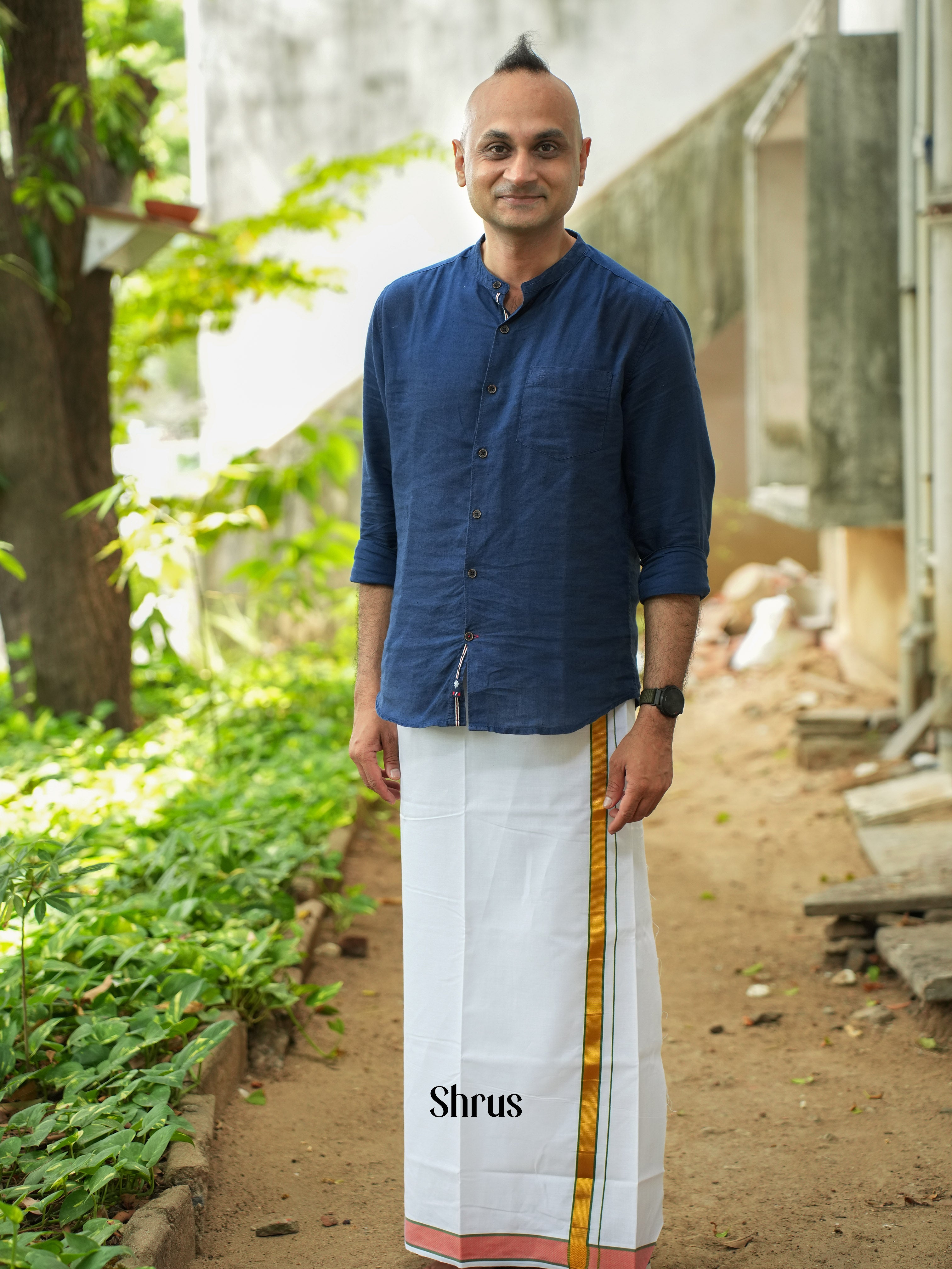 White  - Dhoti - Shop on ShrusEternity.com