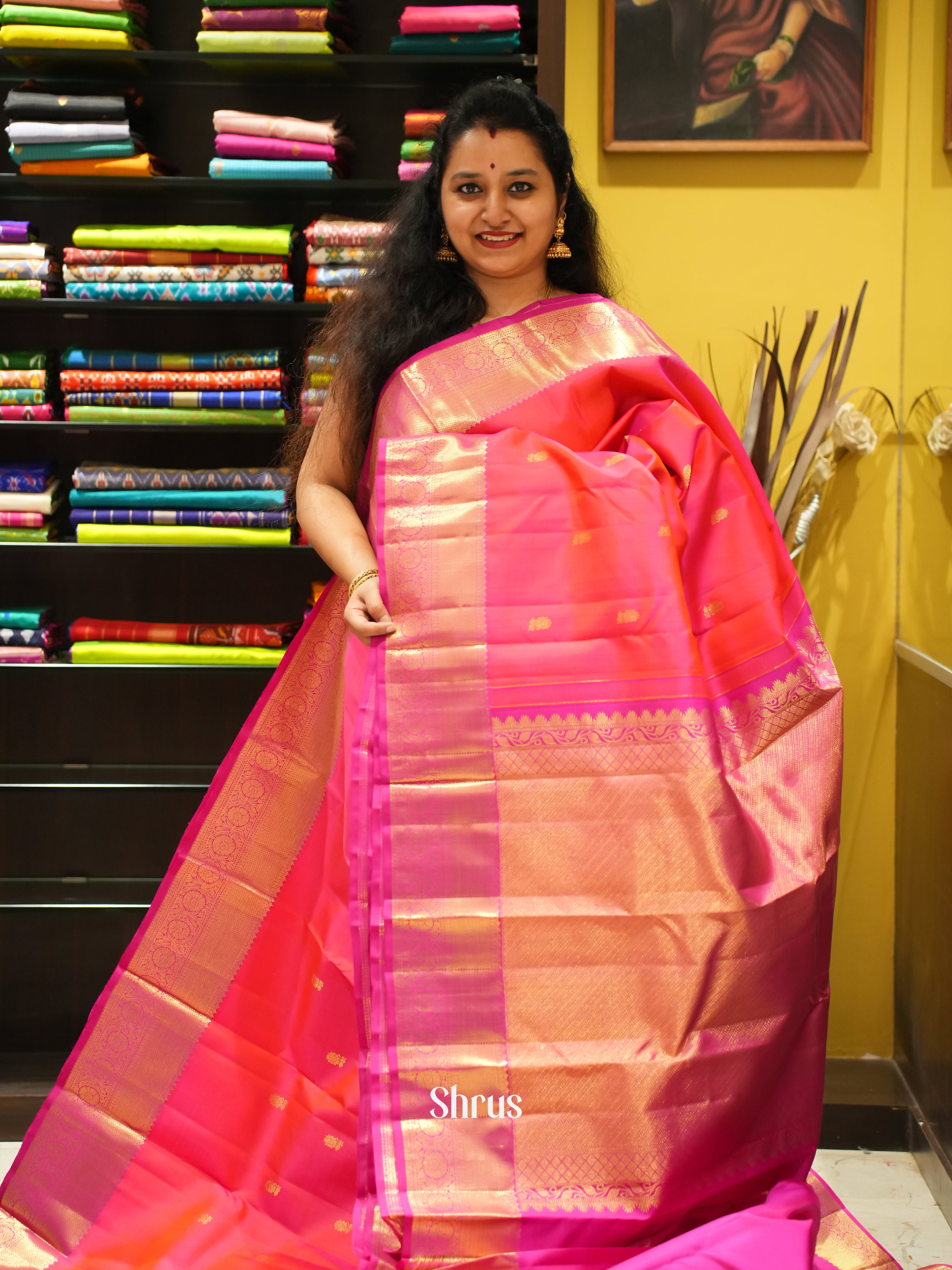 Pink - Kanchipuram silk saree