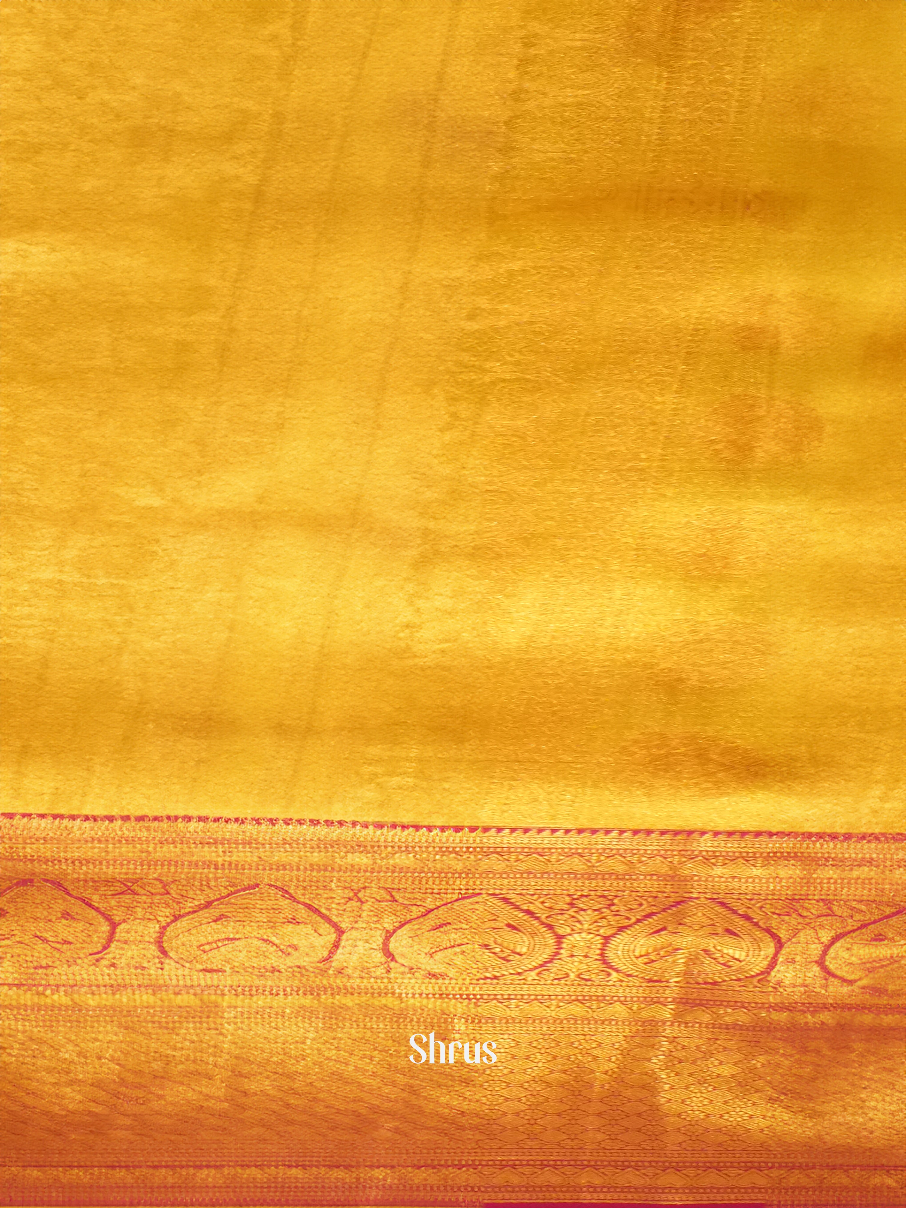 Green & Mustard - Kanchipuram silk Saree - Shop on ShrusEternity.com