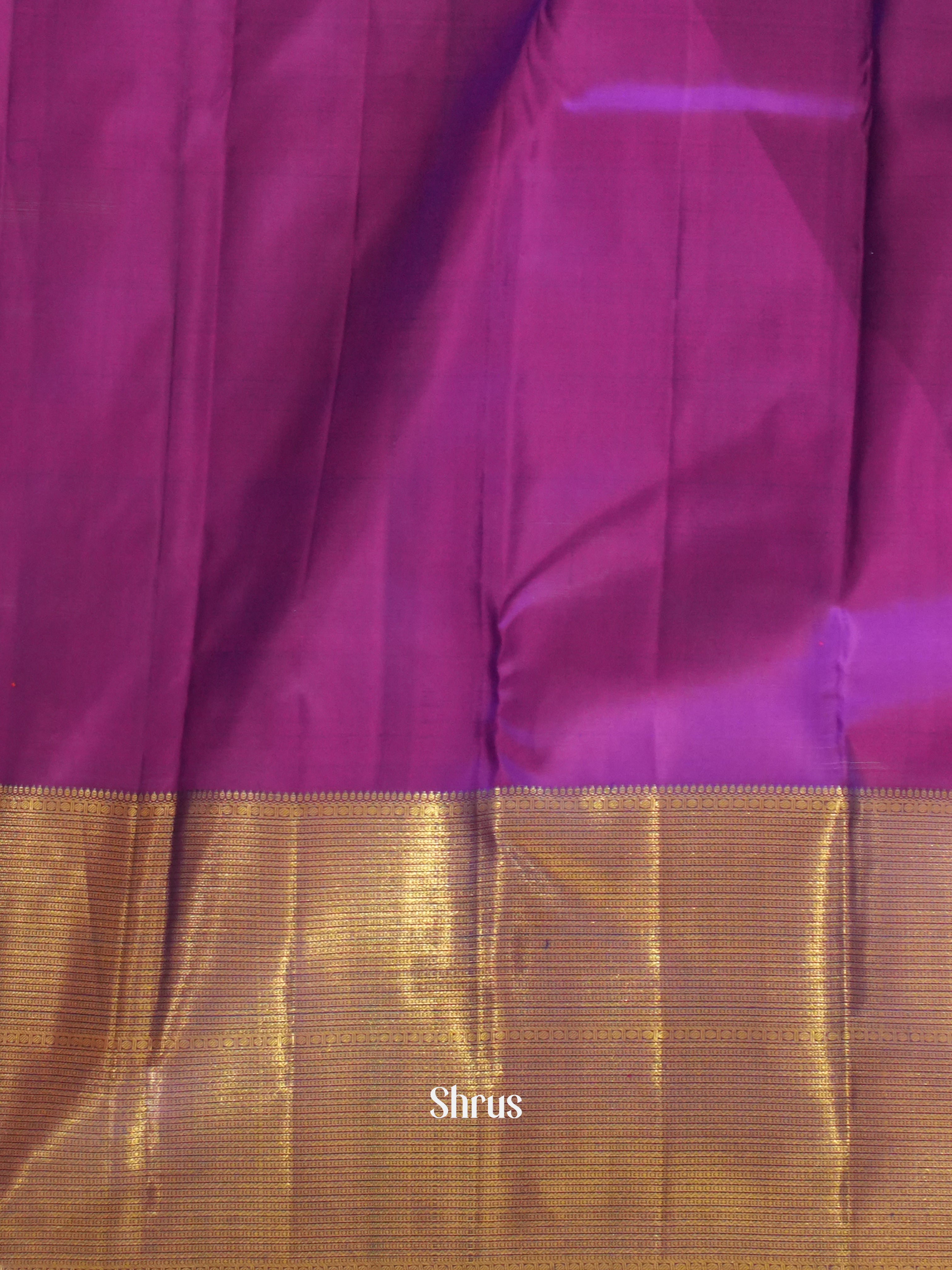 Green & majenta - Kanchipuram silk Saree - Shop on ShrusEternity.com