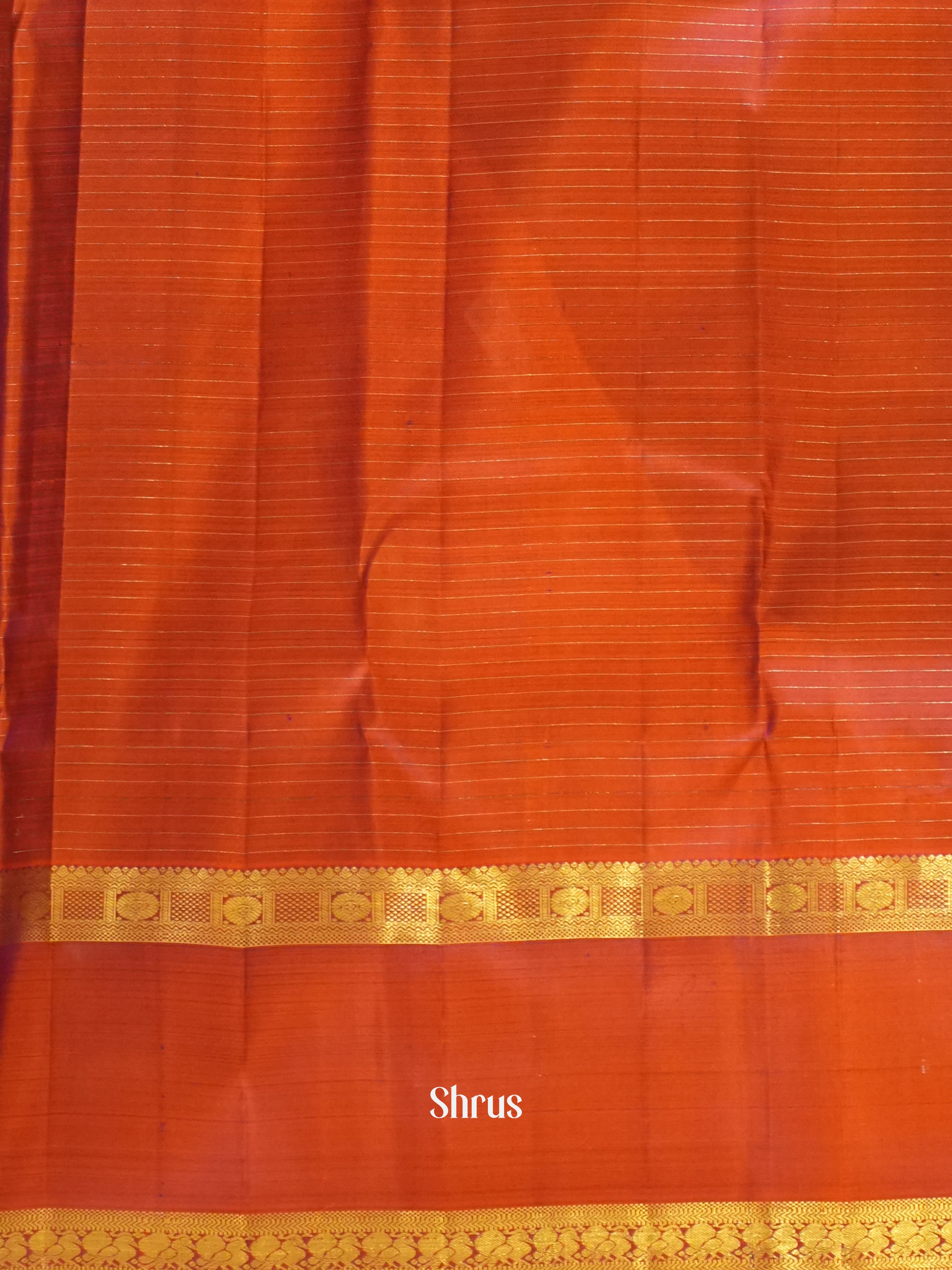 Jamun & Orange - Kanchipuram silk Saree - Shop on ShrusEternity.com