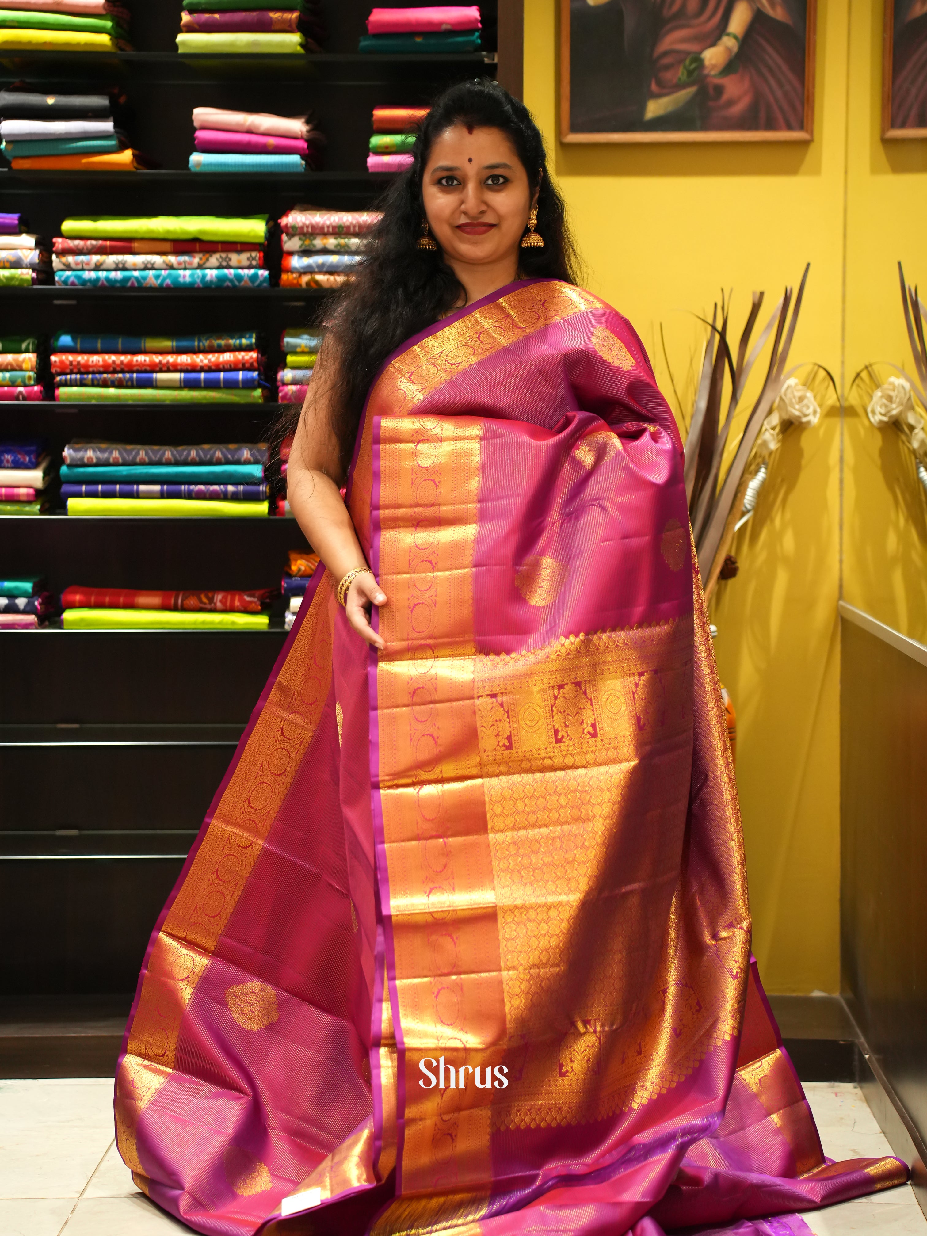 CES08172 - Kanchipuram silk Saree - Shop on ShrusEternity.com