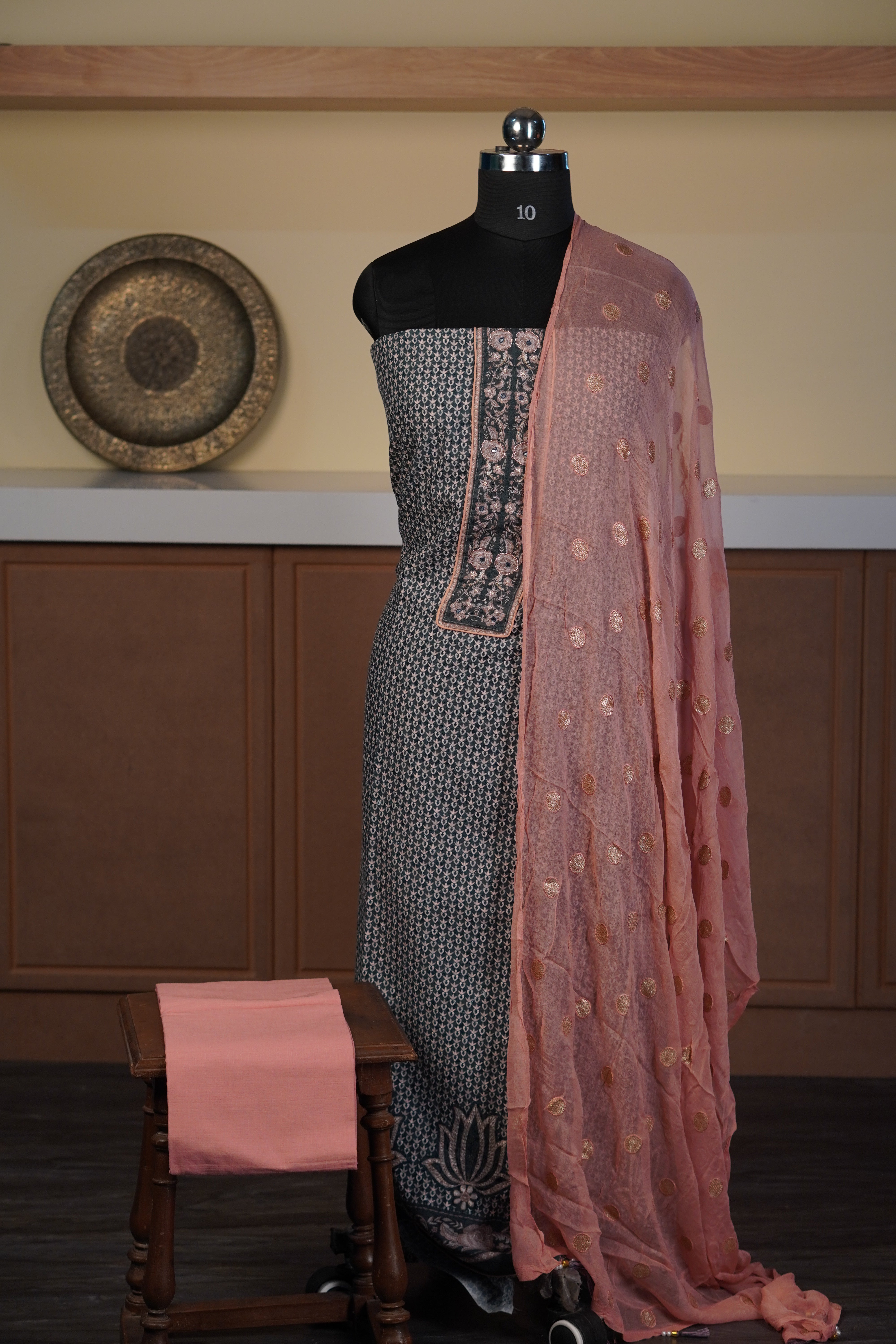 Grey & Dusty Pink - Cotton salwar