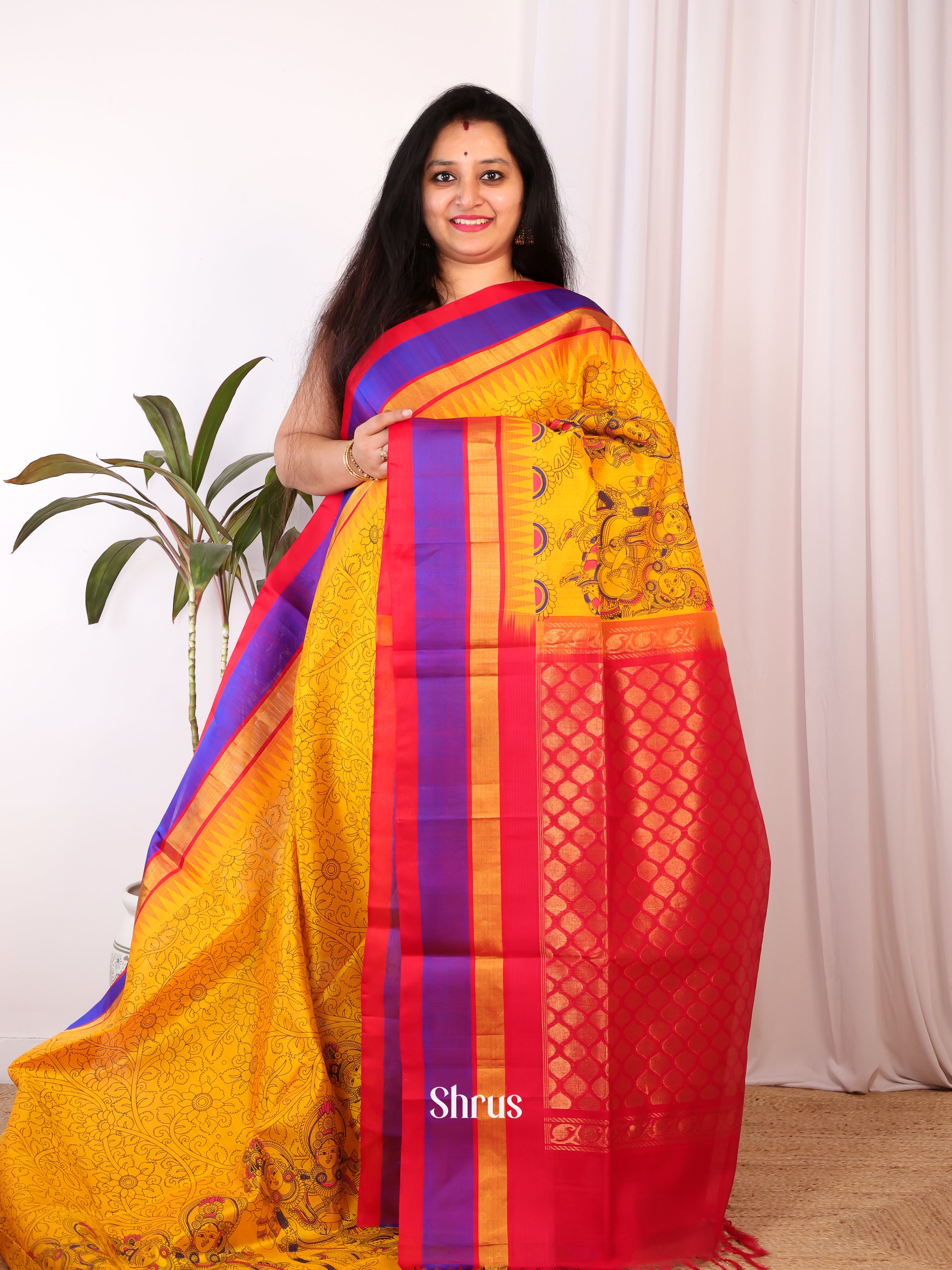 Yellow & Red - Hindolam Saree