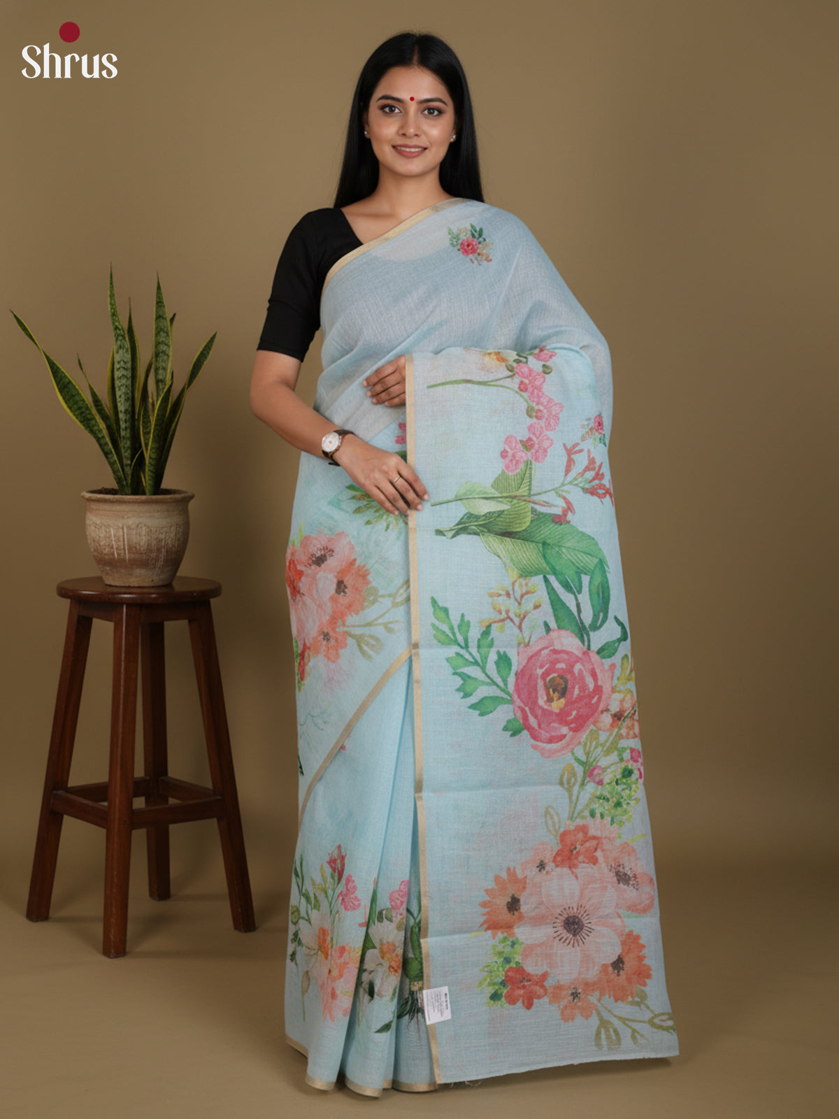 DJS27141 - Linen Cotton Saree