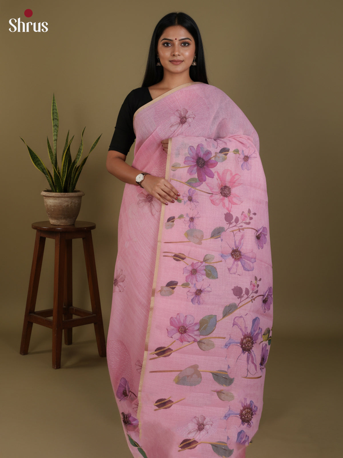 DJS27148 - Linen Cotton Saree