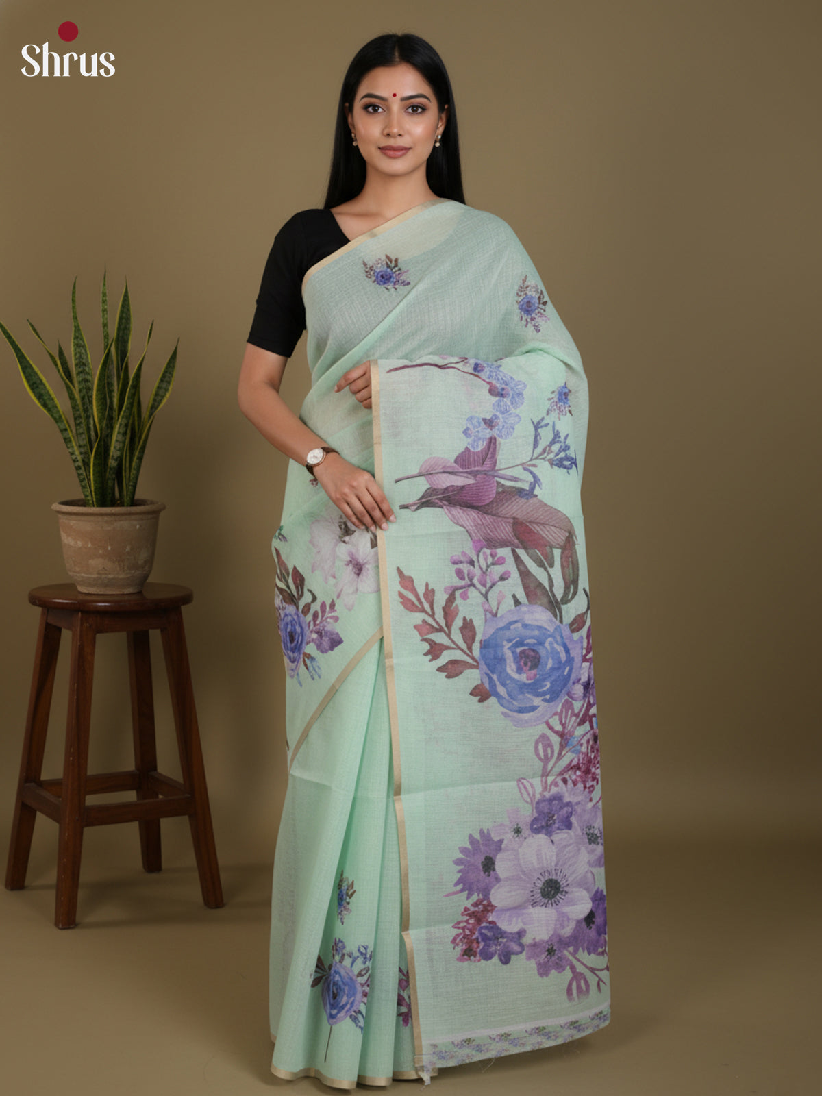DJS27149 - Linen Cotton Saree