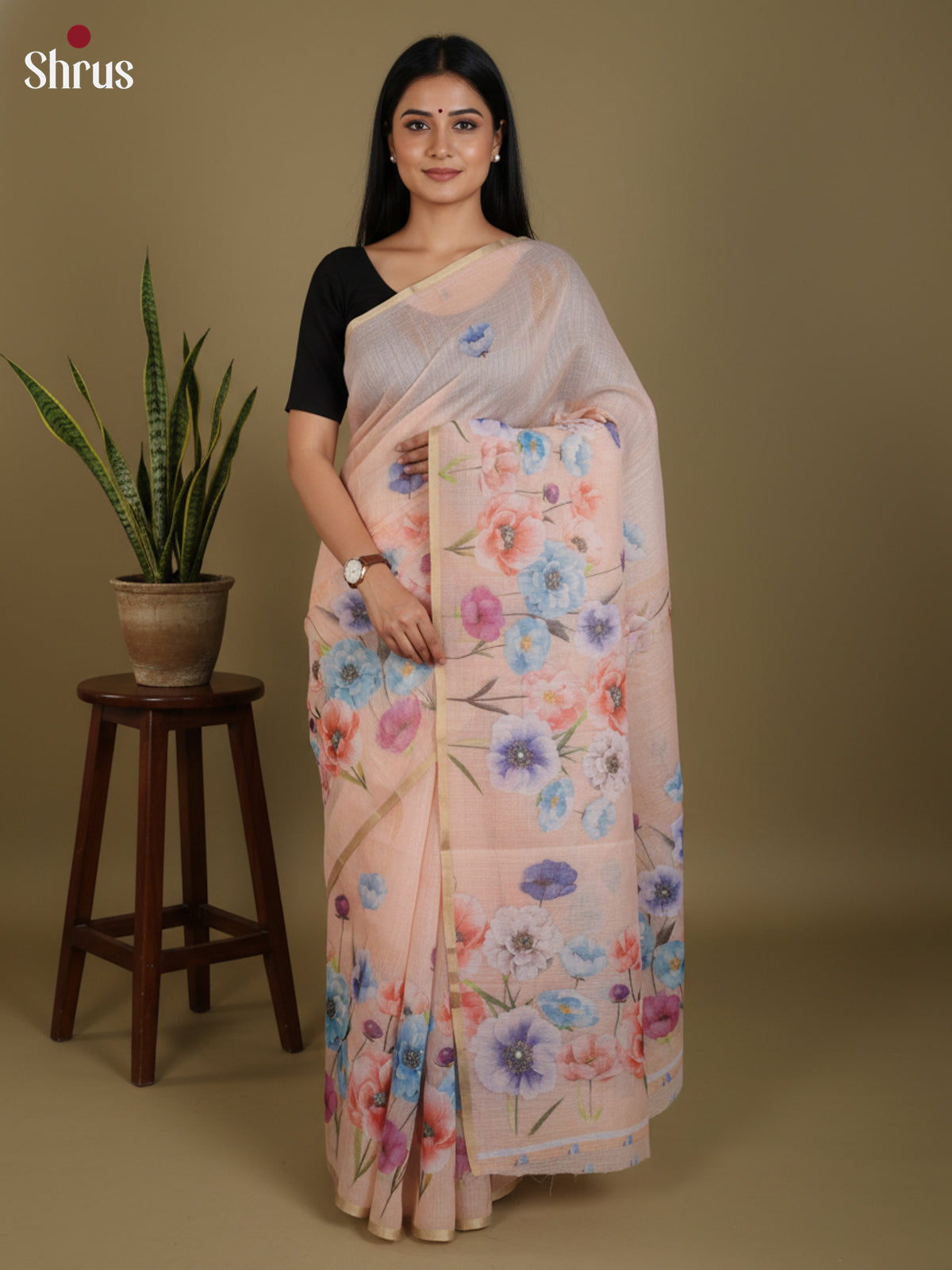 DJS27154 - Linen Cotton Saree
