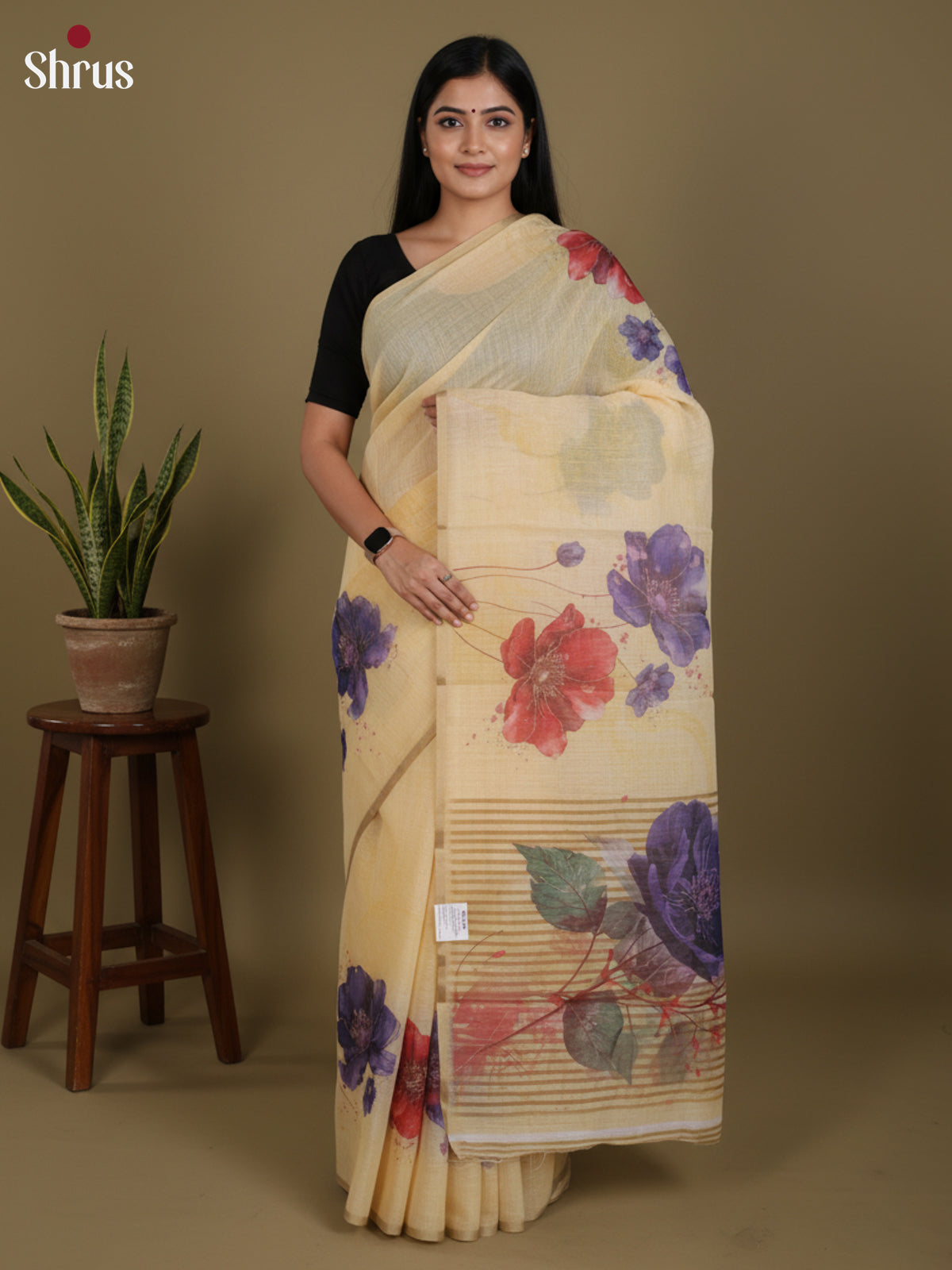 DJS27157 - Linen Cotton Saree