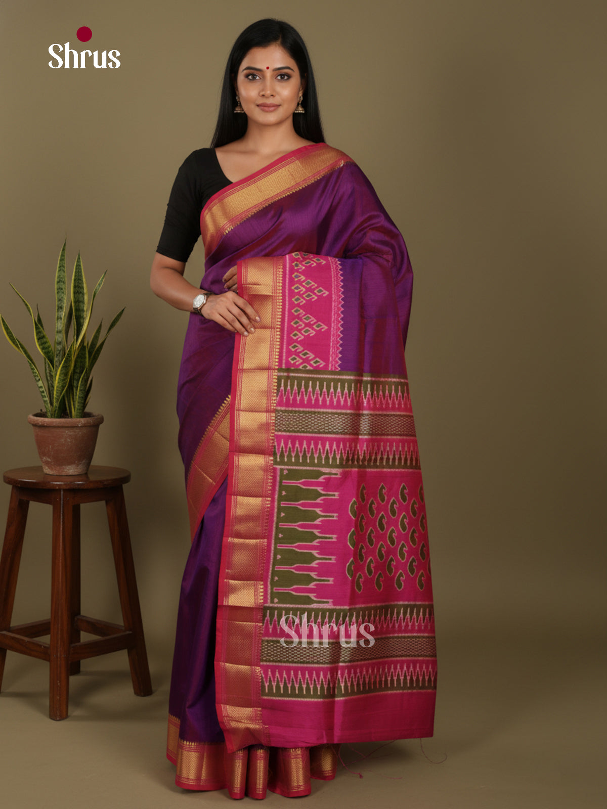 DKS26206 - Semi Patola Saree - Shop on Shrus.com