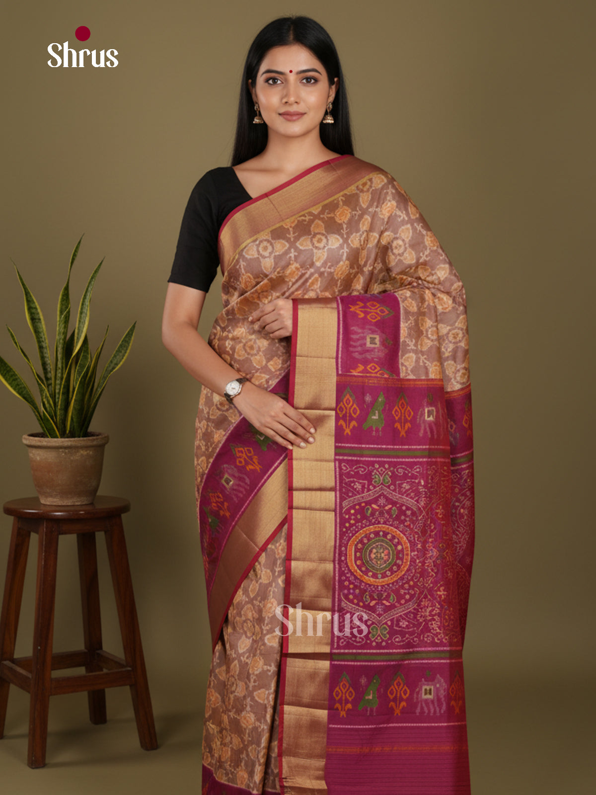 DLS01022 - Semi Patola Saree - Shop on Shrus.com