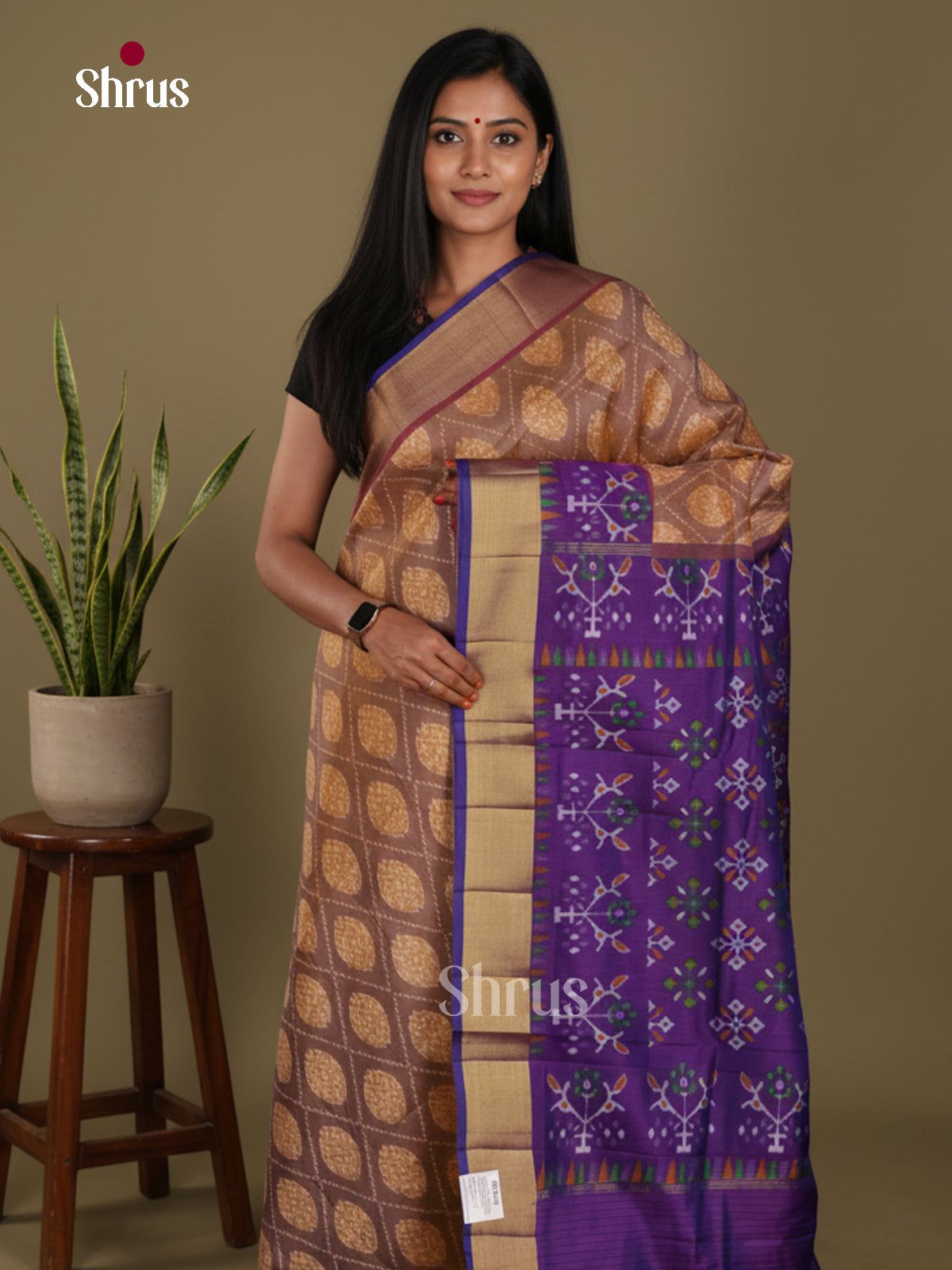 Mauve & Violet - Semi Patola Saree