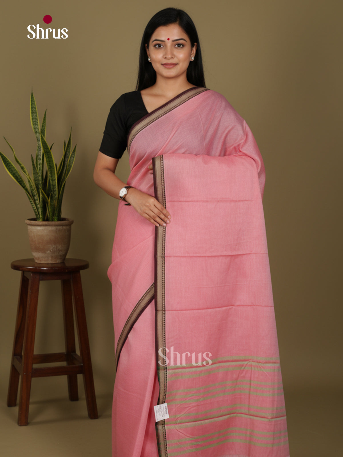 Pink - Narayanpet Cotton Saree - Shop on Shrus.com